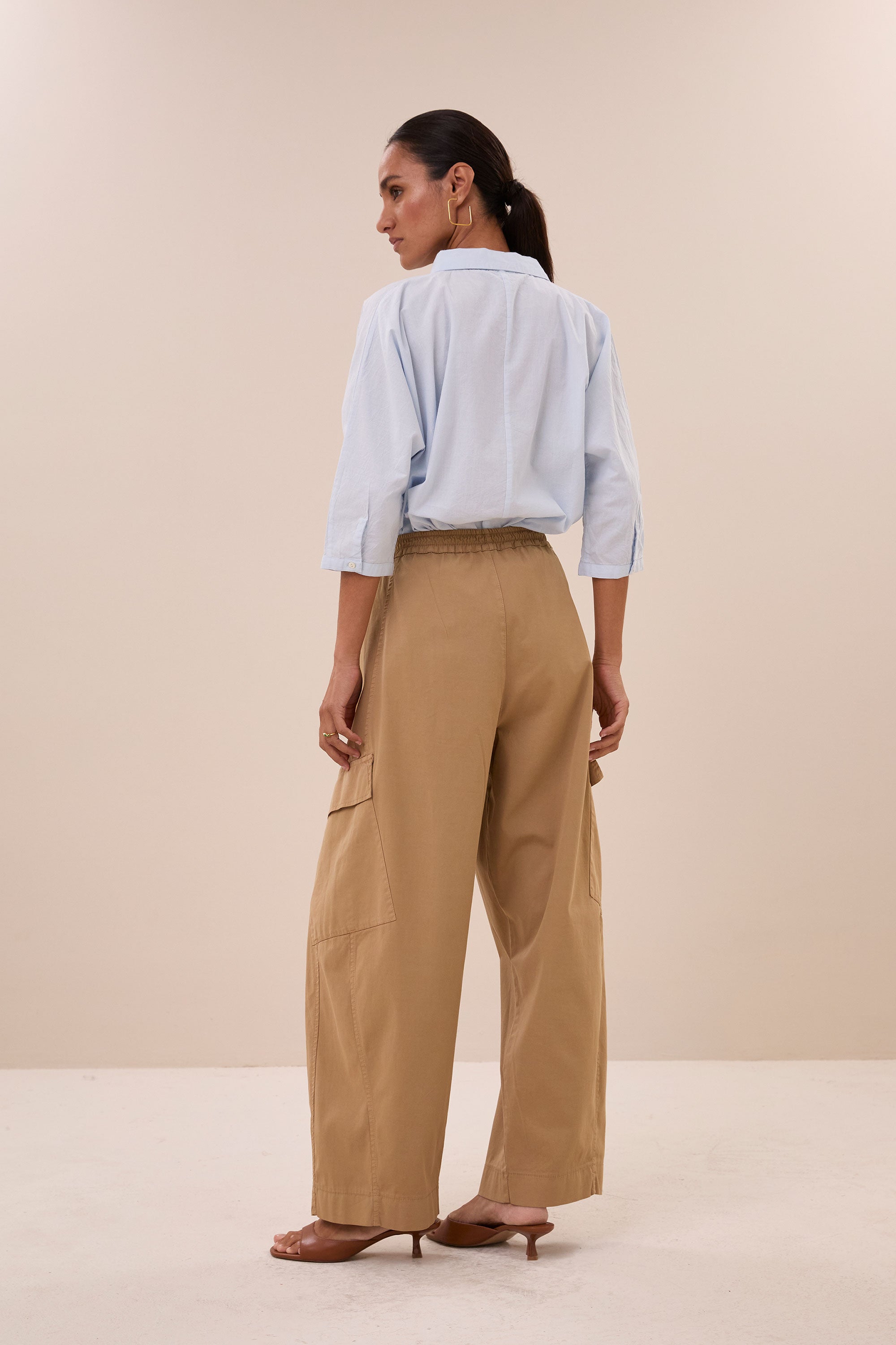 norel chambray blouse | light blue
