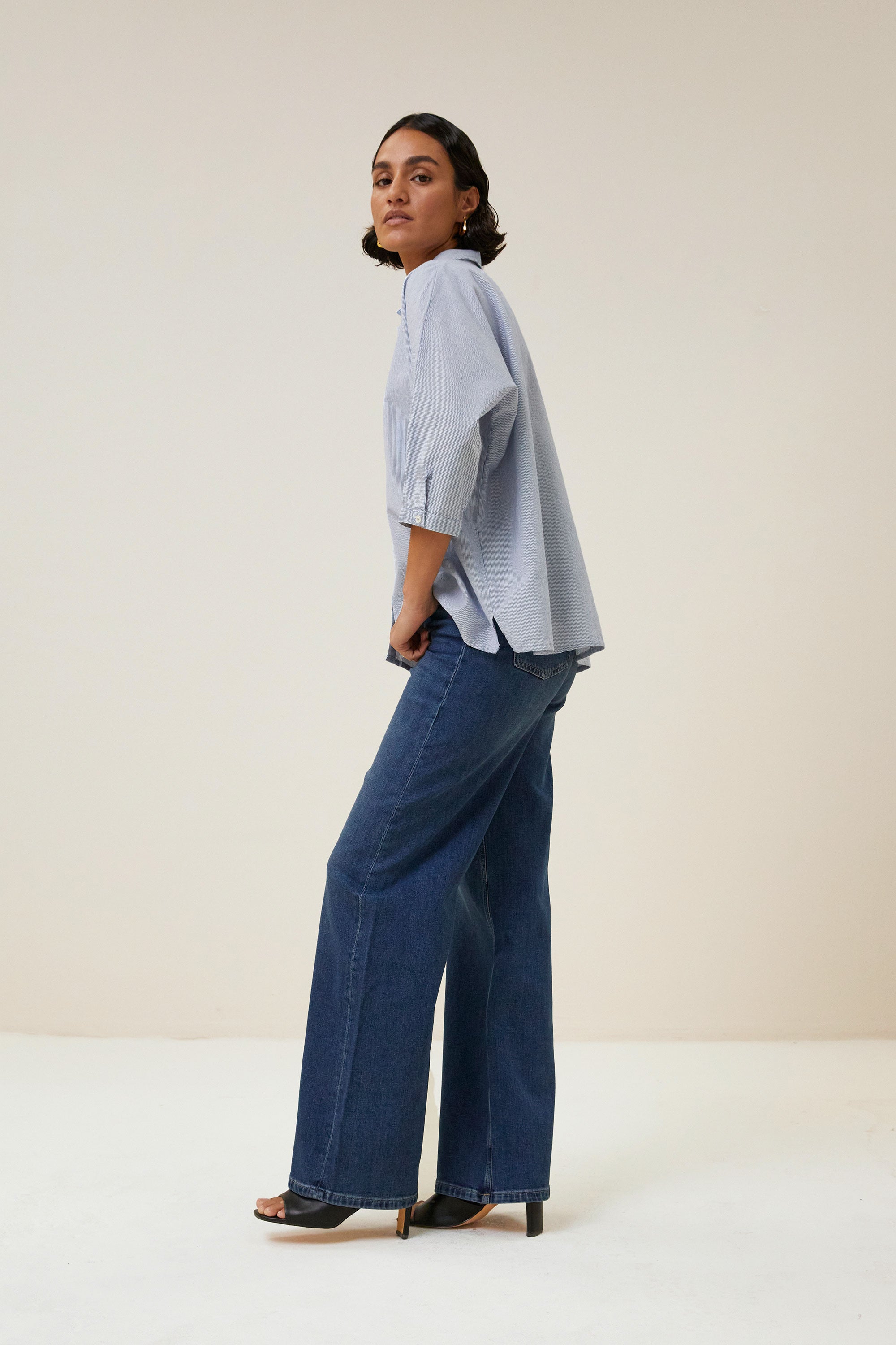 blouses- norel pin stripe blouse - pin stripe