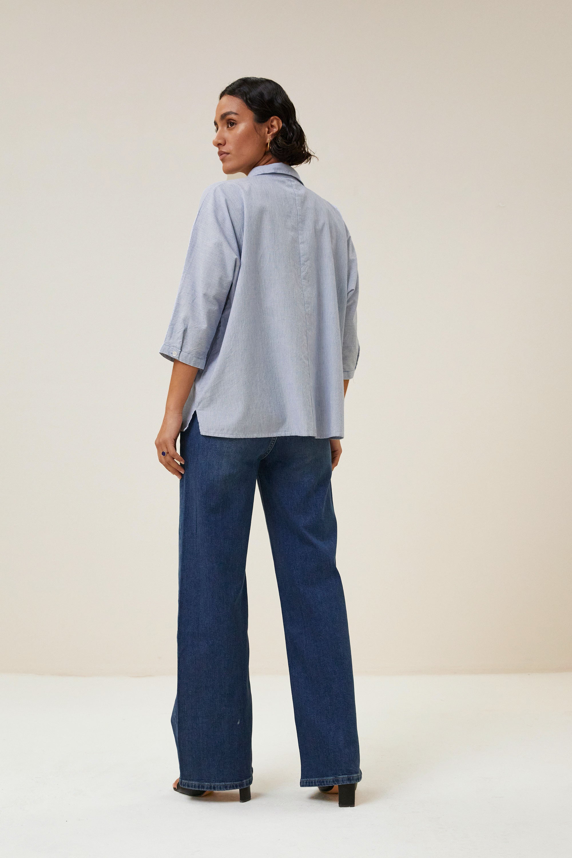 blouses- norel pin stripe blouse - pin stripe