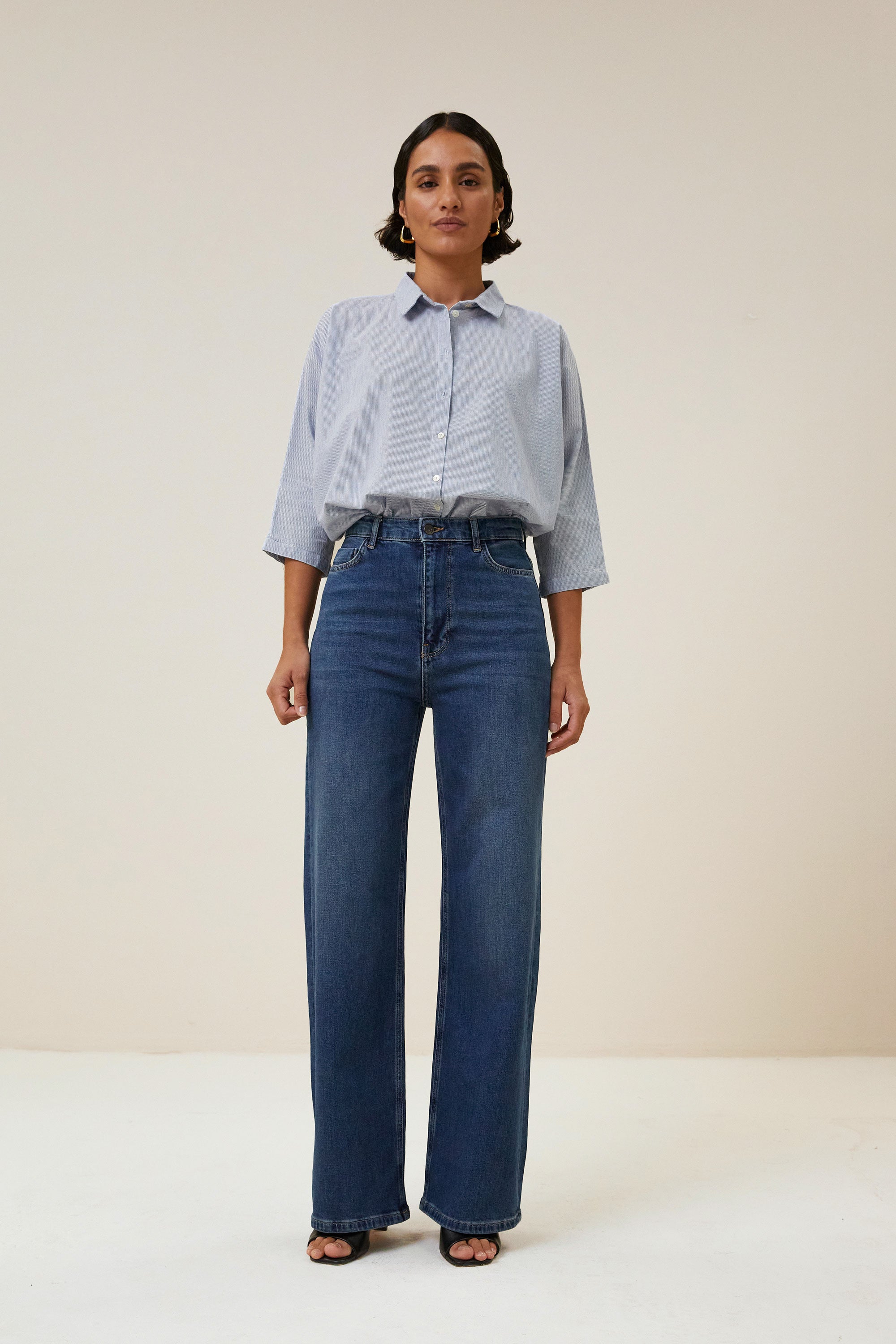 blouses- norel pin stripe blouse - pin stripe