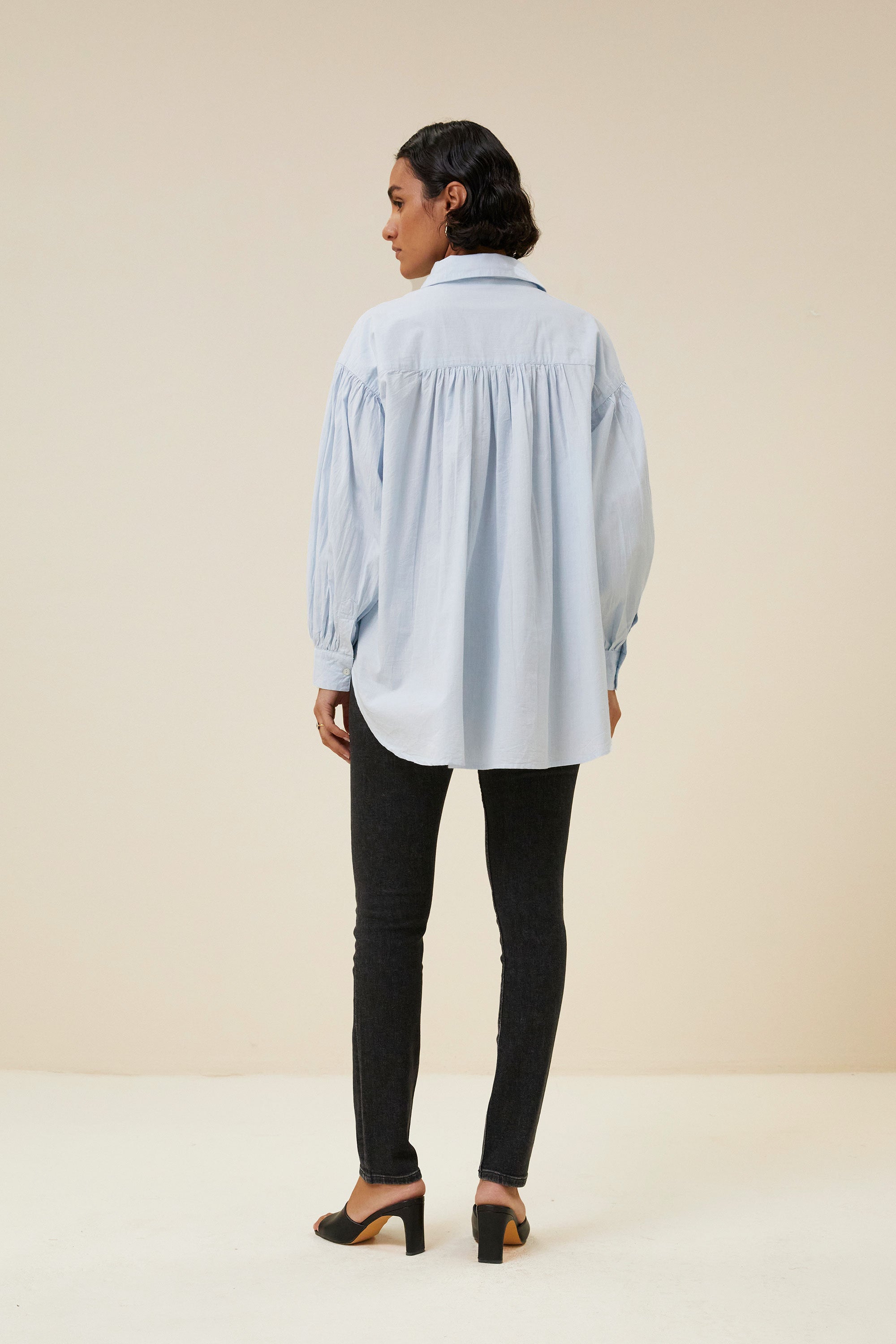 sarah chambray blouse | light blue