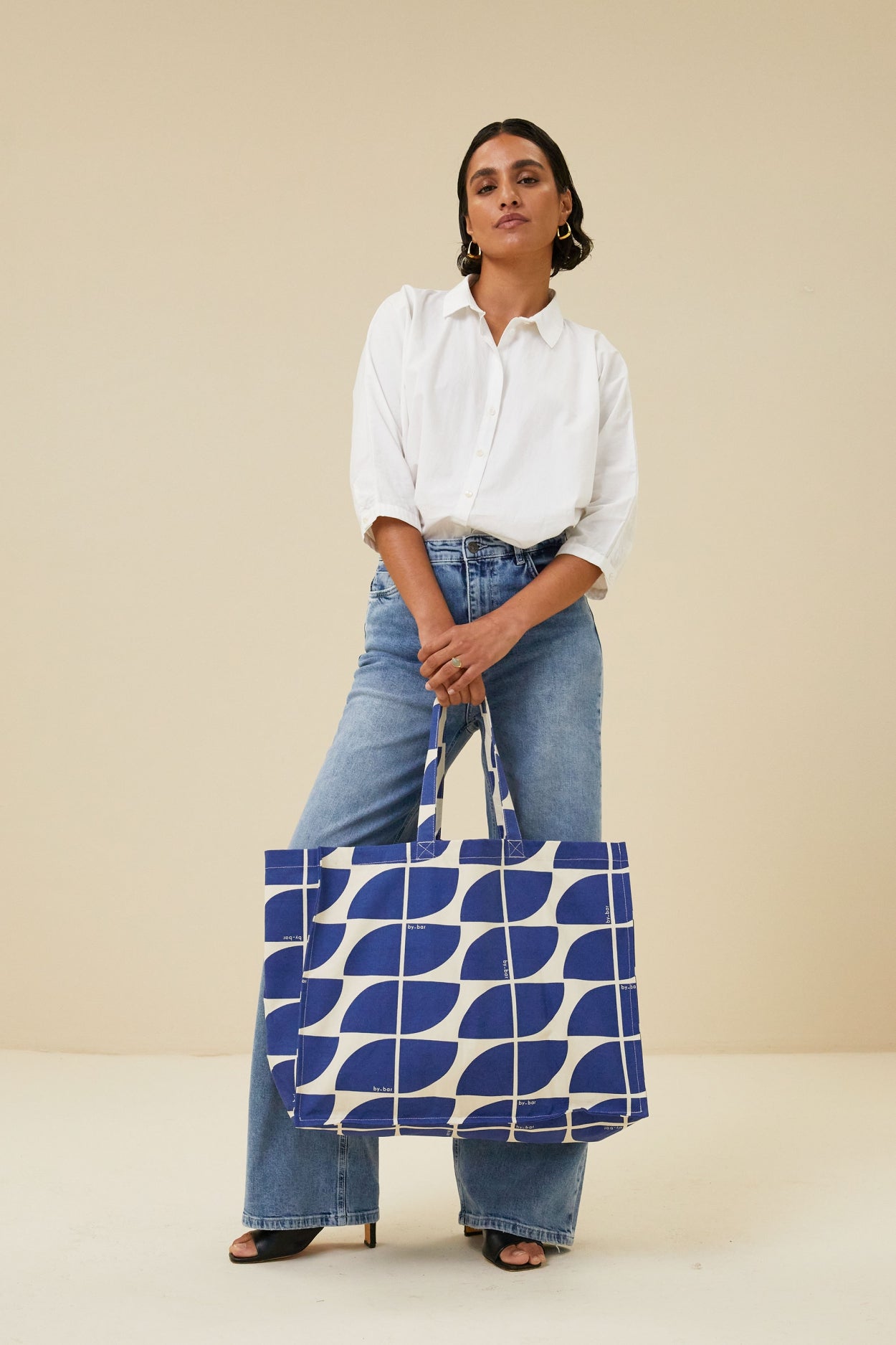 shopper logo bag L | kingsblue