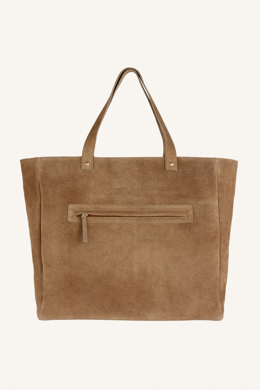 shopper suede bag | dry khaki