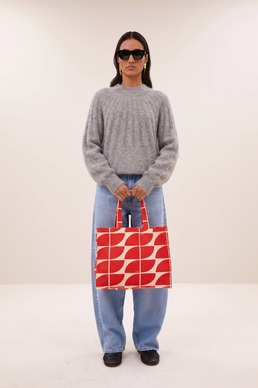 shopper logo bag M | poppy red