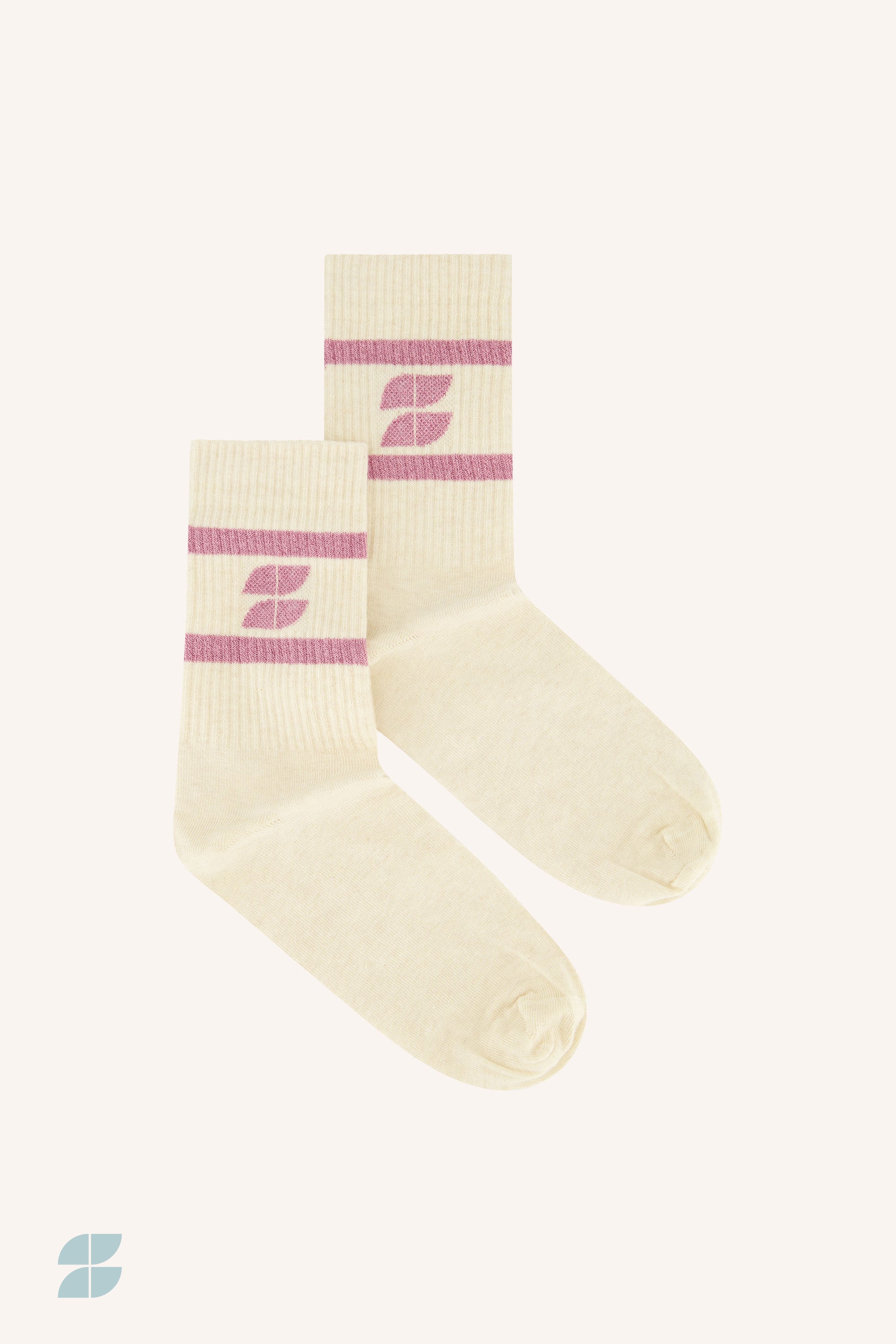 logo sparkle oyster socks | ash rose