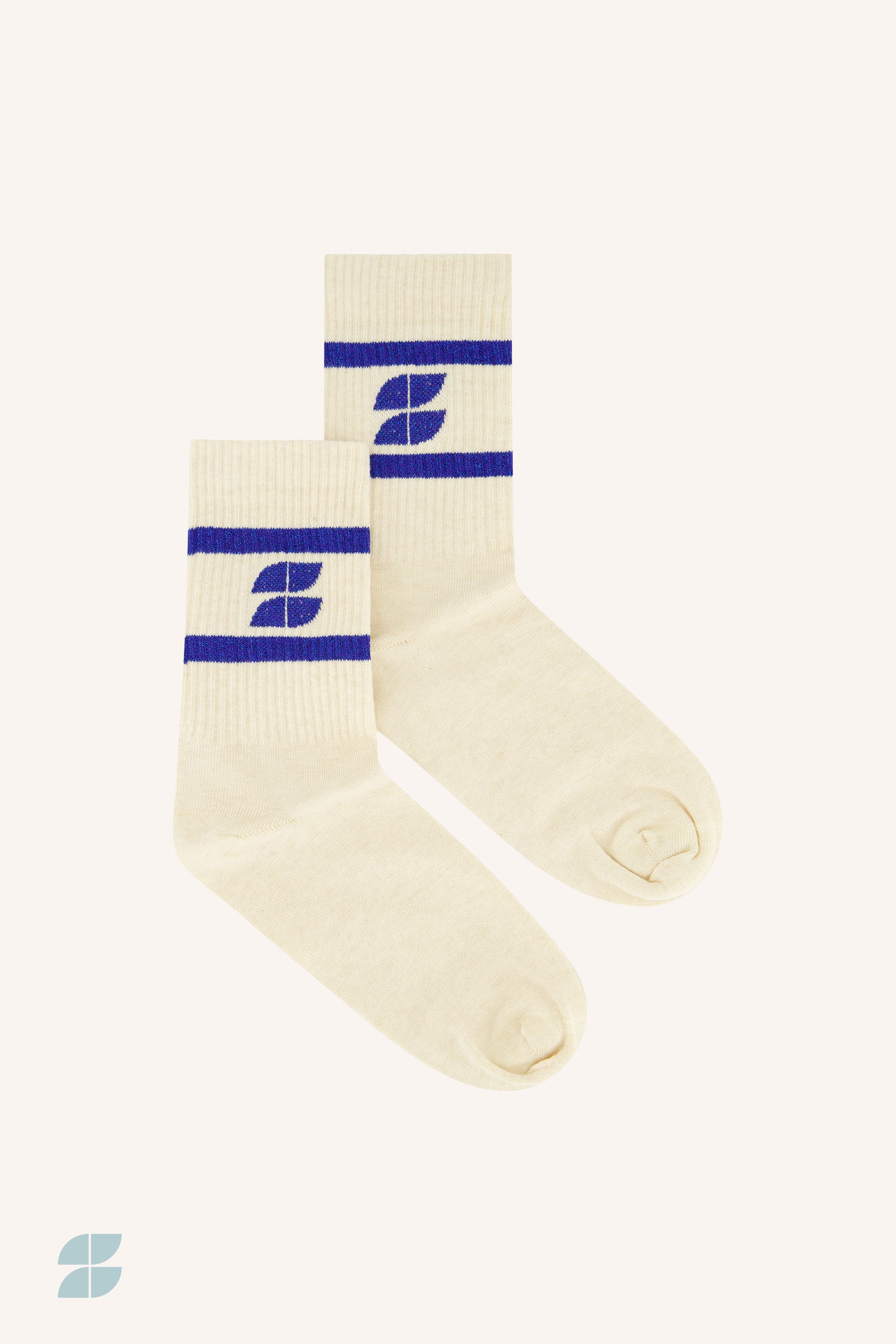 logo sparkle oyster socks | kingsblue