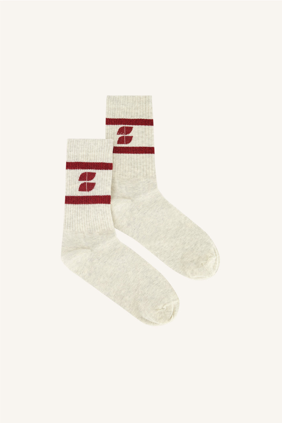 logo sparkle grey socks | wine
