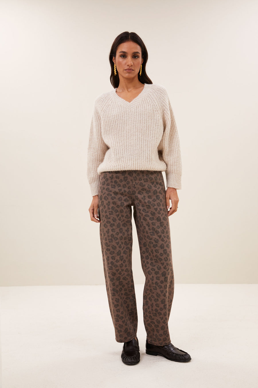lew cheetah chocolate pants | chocolate brown