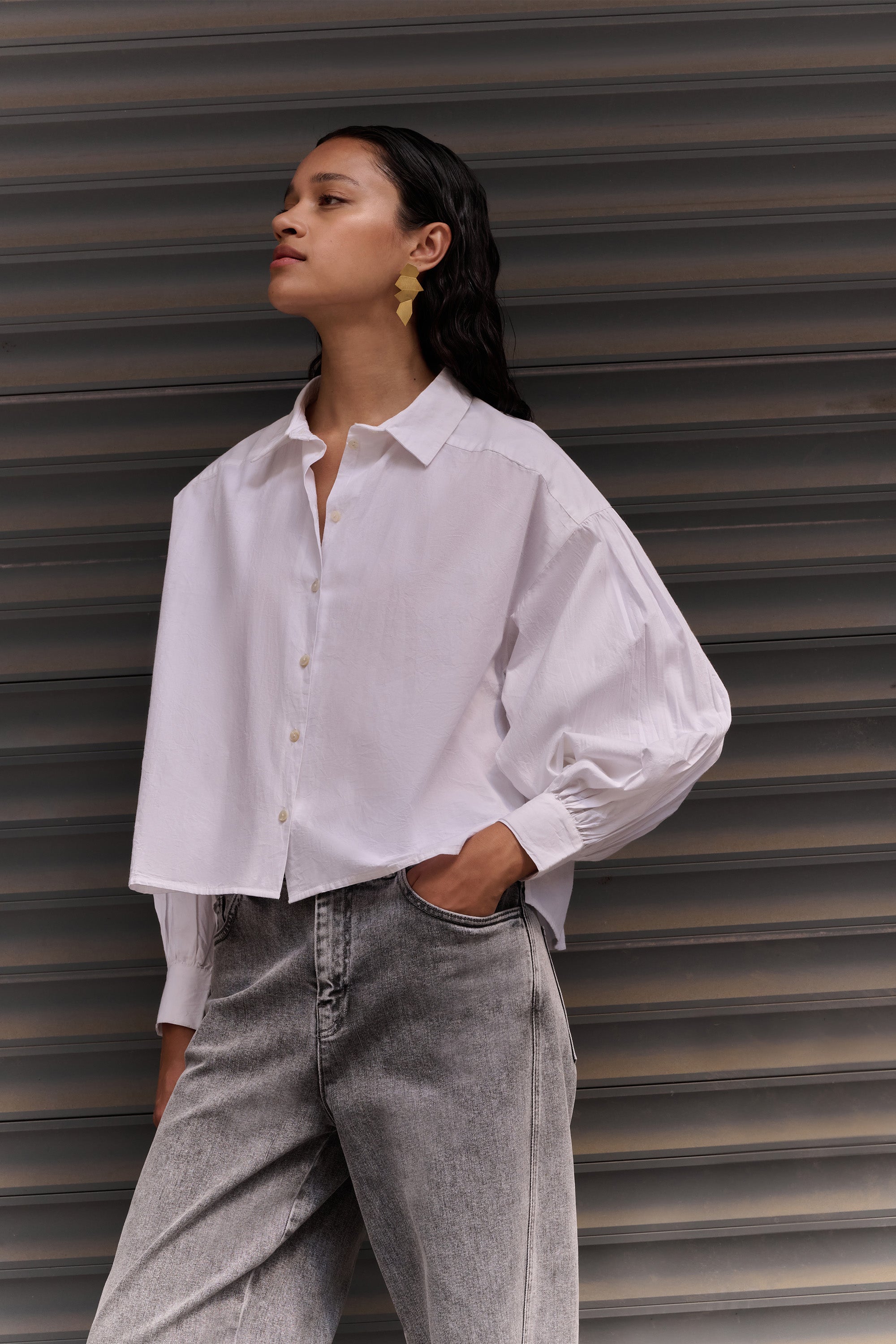 sarah short blouse | white