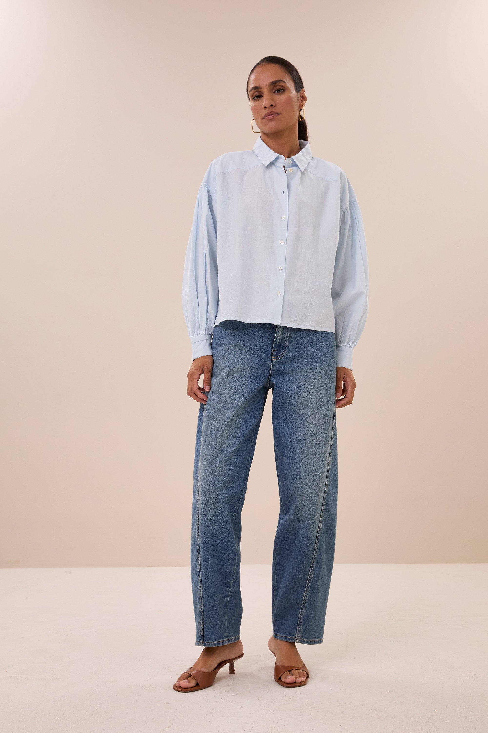 sarah chambray blouse | light blue