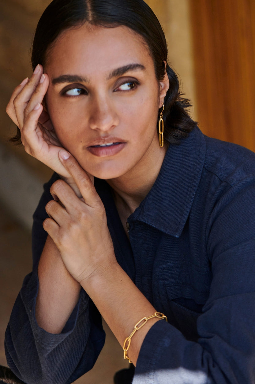 pendiente de cadena | oro