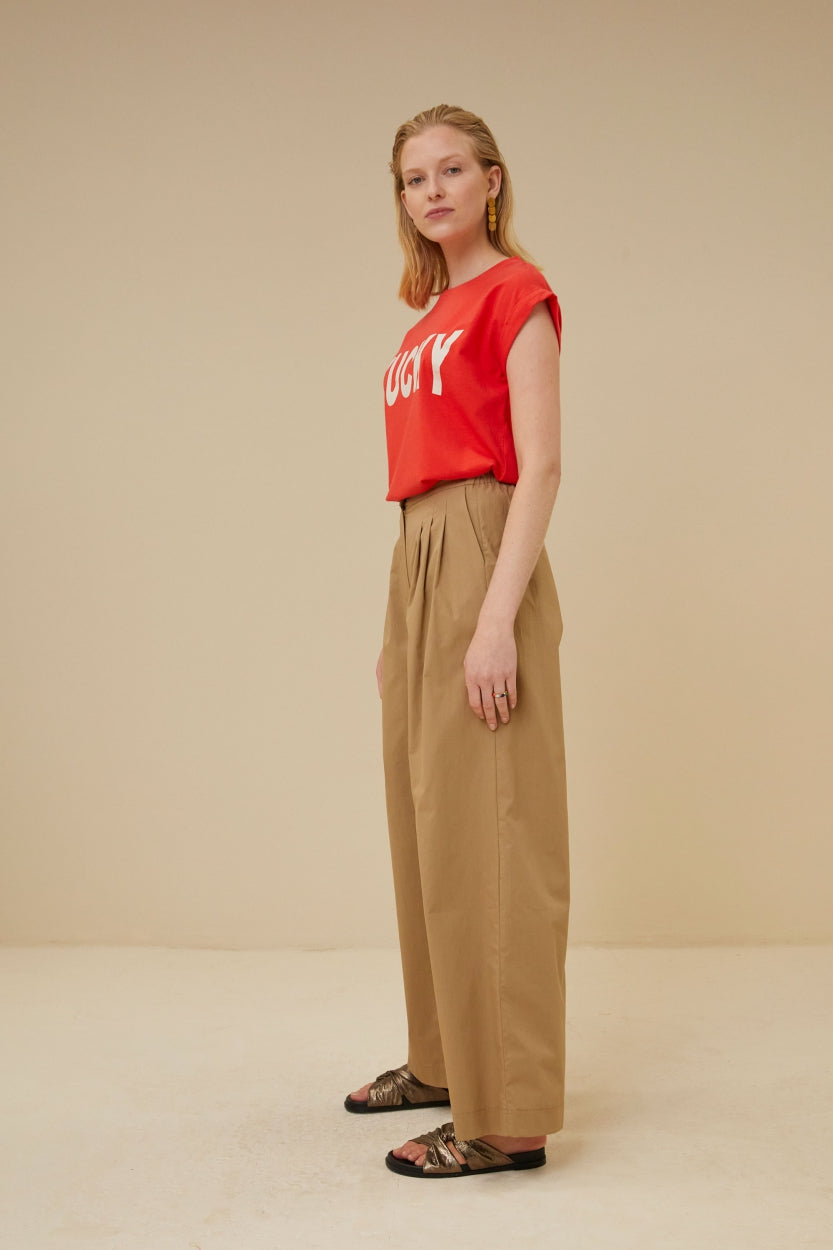 thelma lucky top | poppy-red