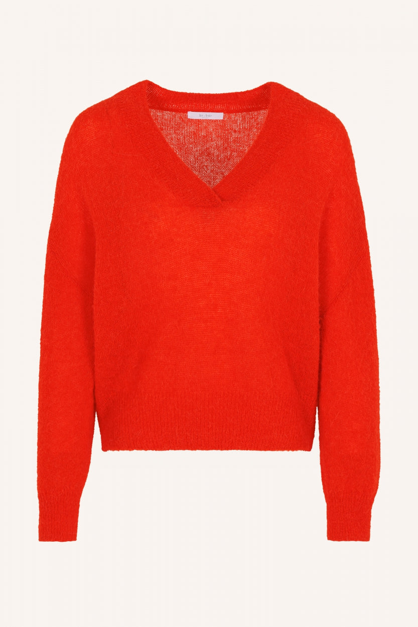 izzy pullover | poppy-red