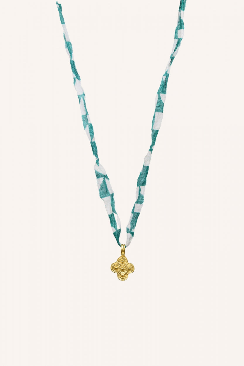lucknow necklace | graphic green print