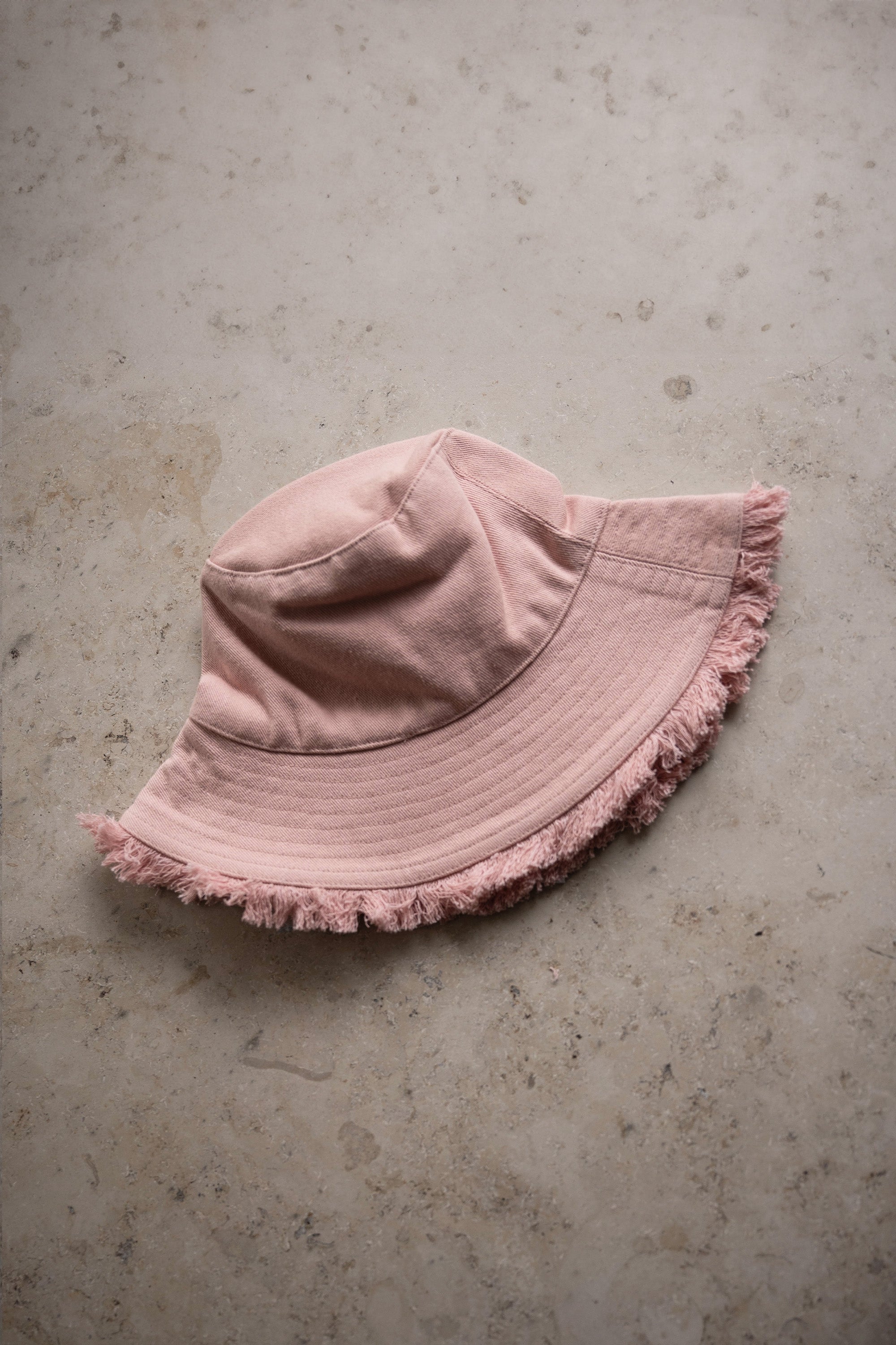 fringed bucket hat | lilac rose