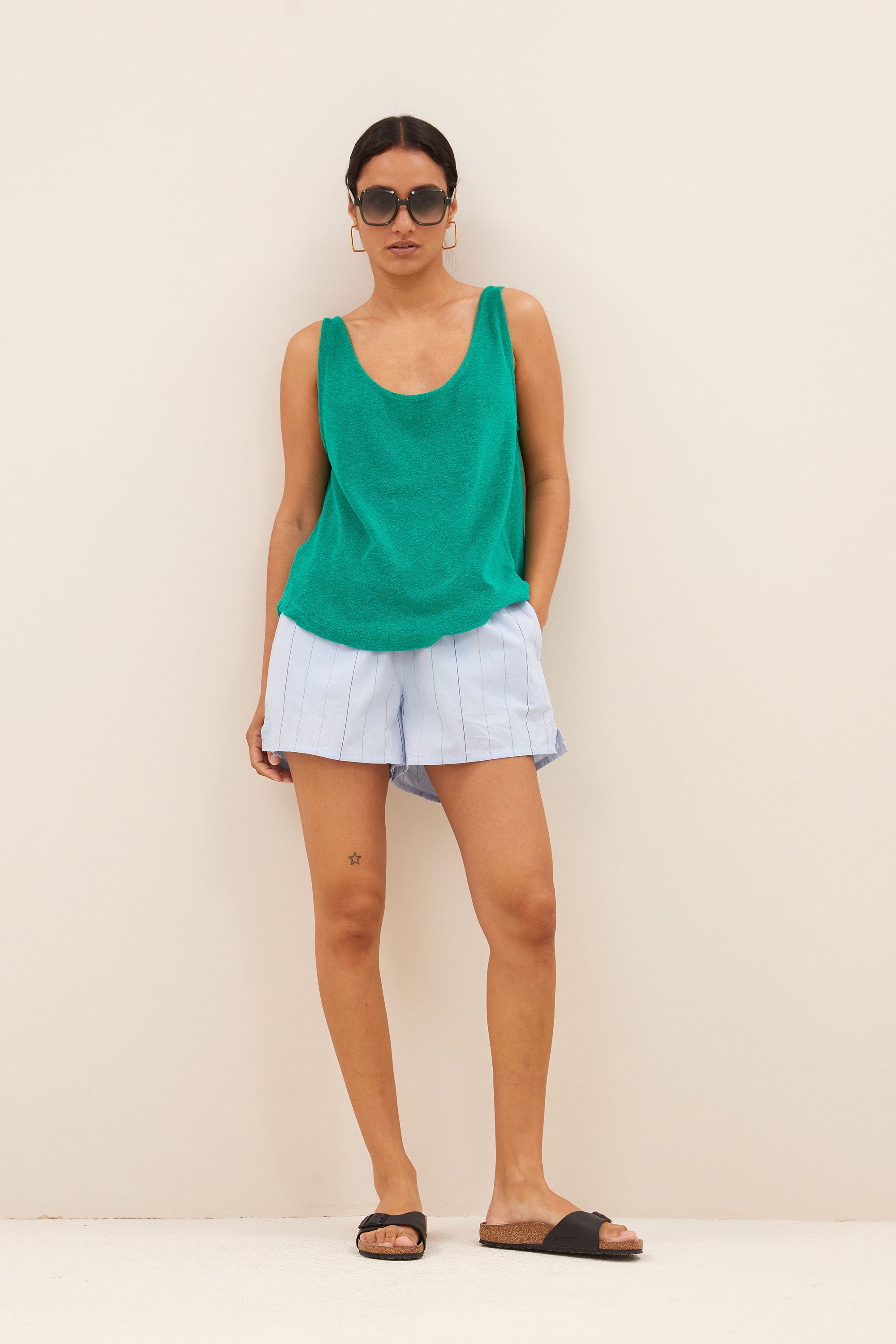 kid slub singlet | green lake