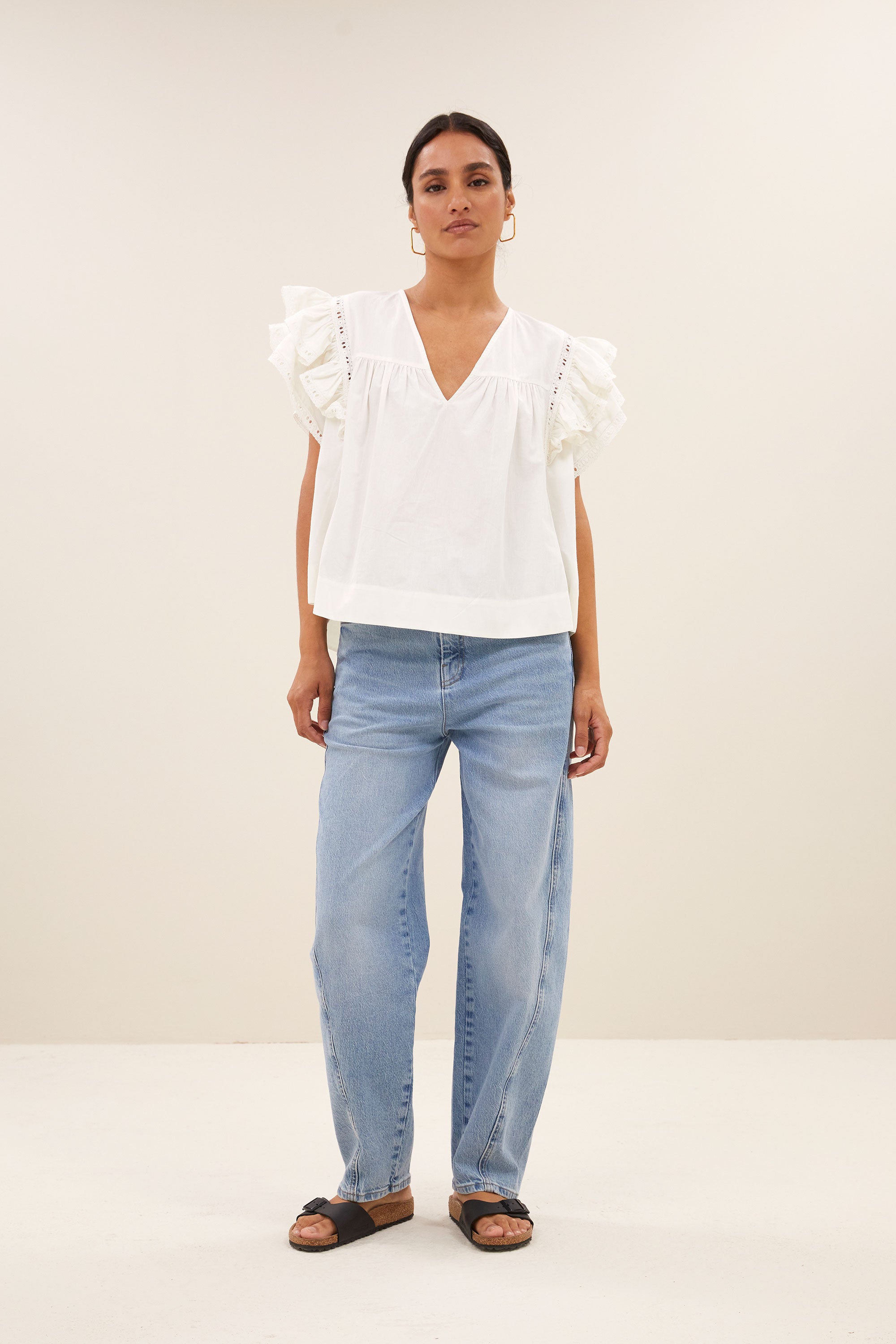 river poplin blouse off white front image