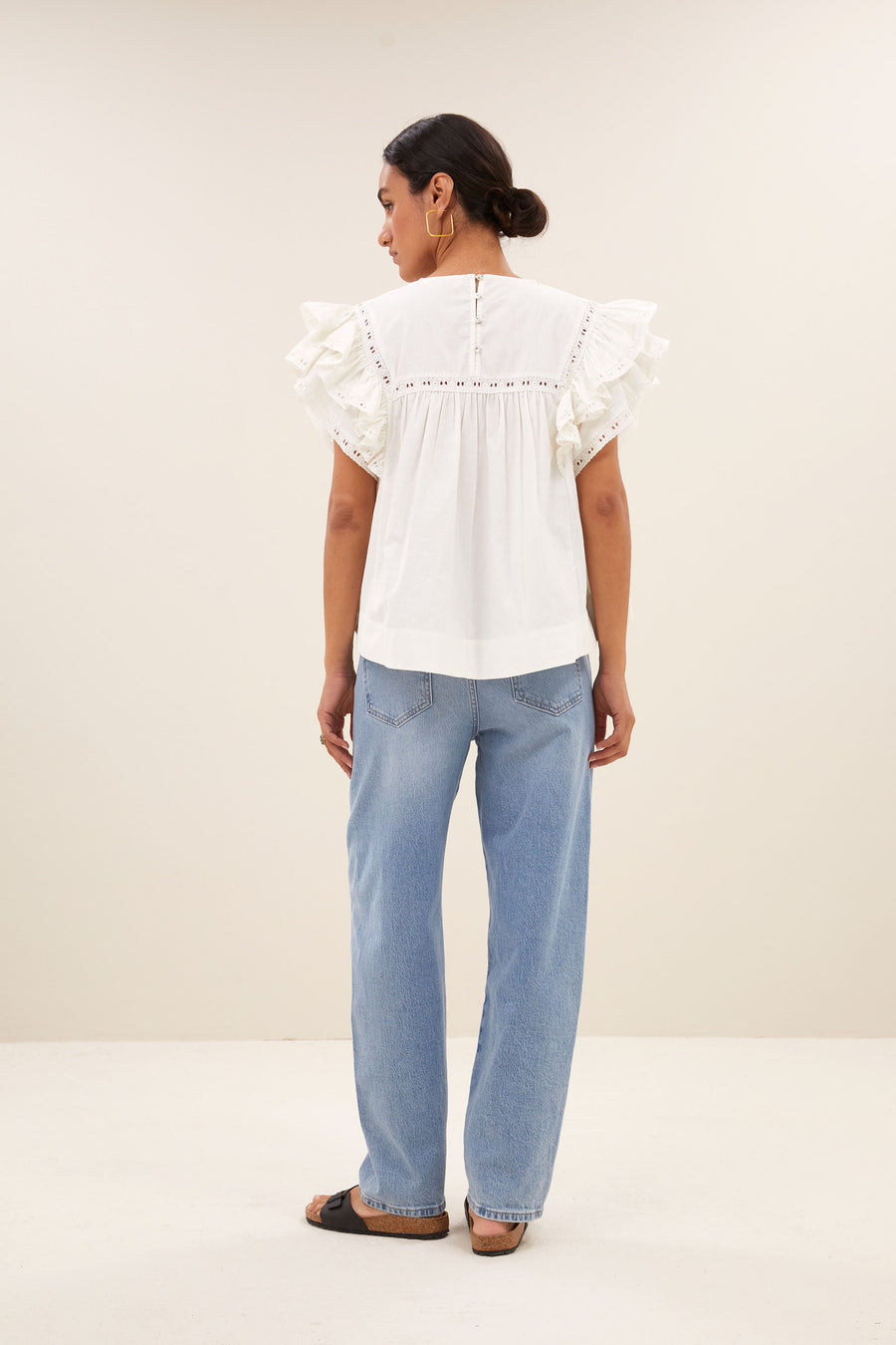 river poplin blouse off white back image