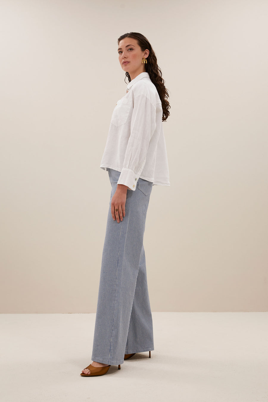 nima linen blouse bright white side image