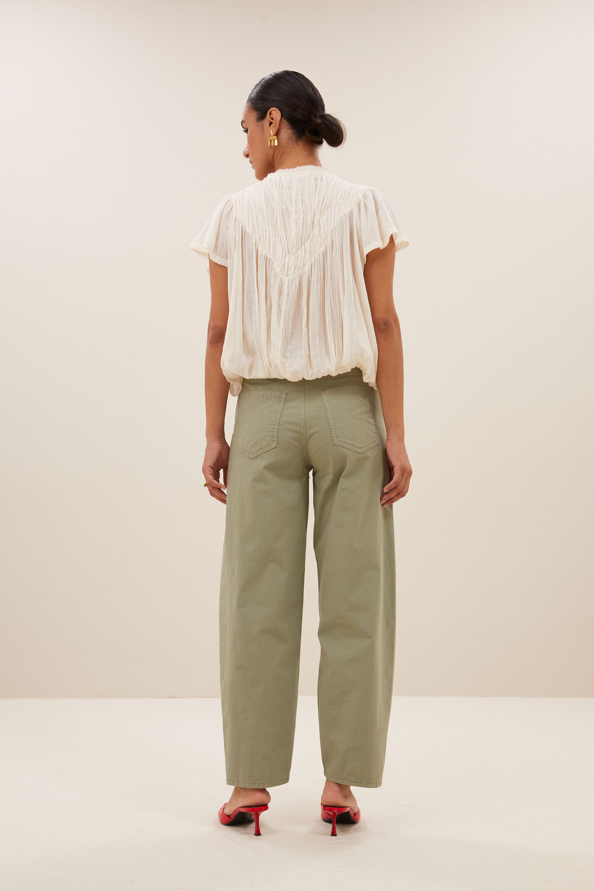 begum poplin GD pants | seagrass