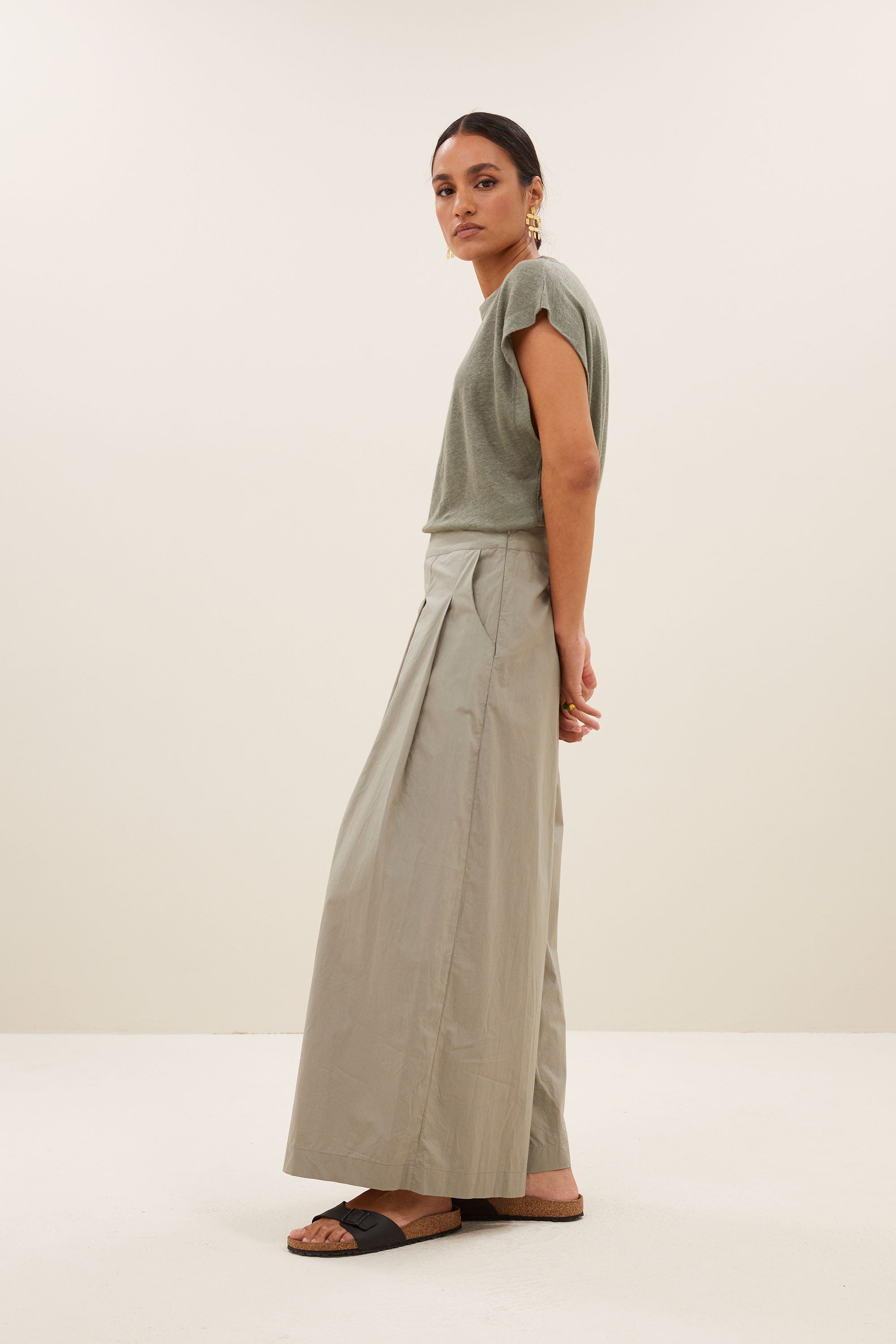 sagi poplin pants seagrass side image