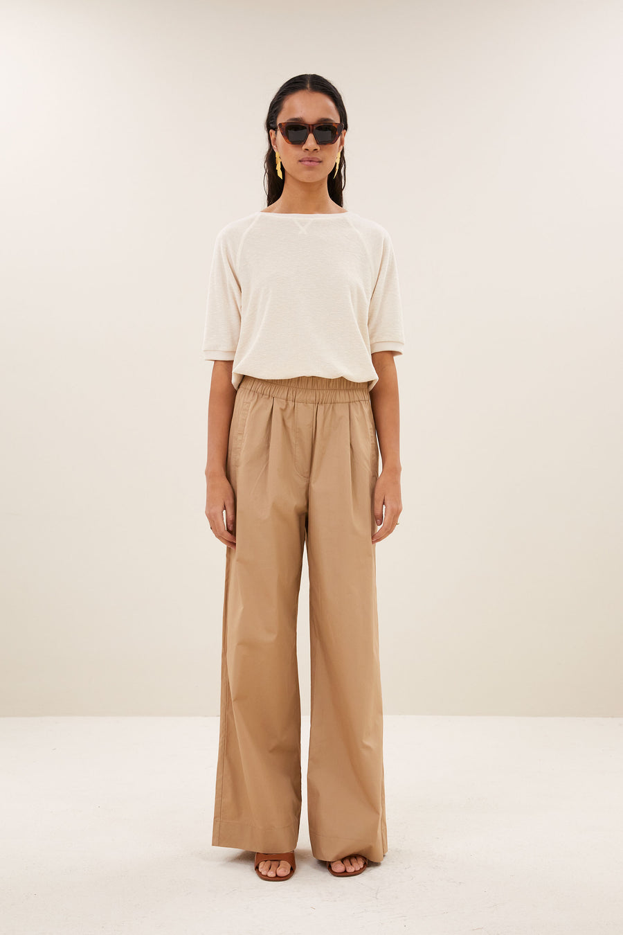 benji poplin pants | camel