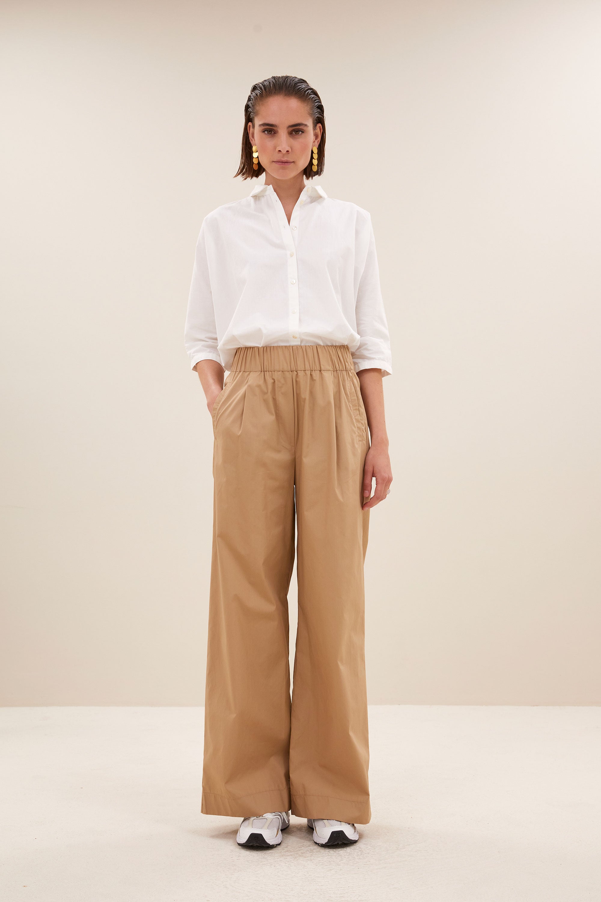 benji poplin pants | camel