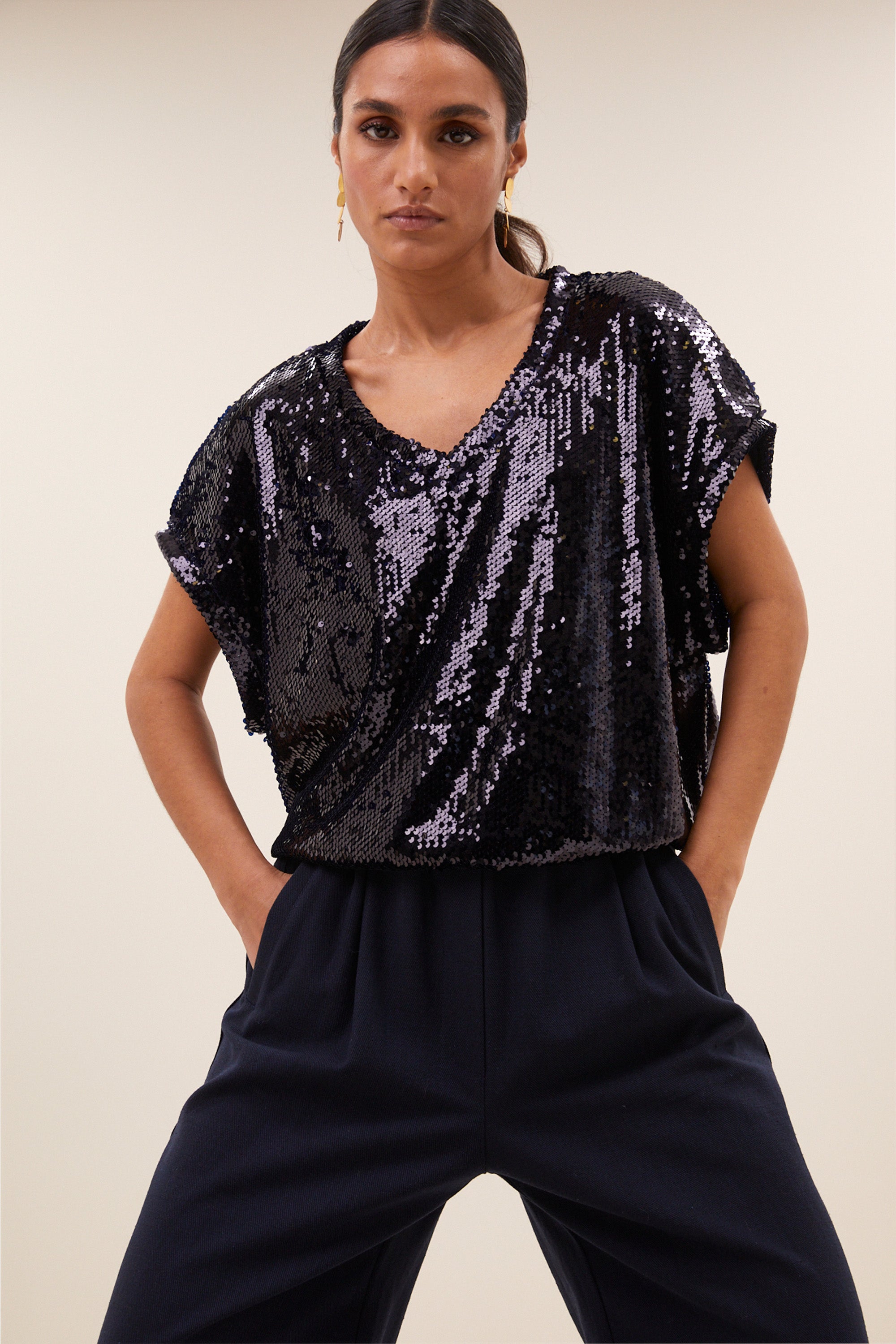 tyler sparkle top | midnight