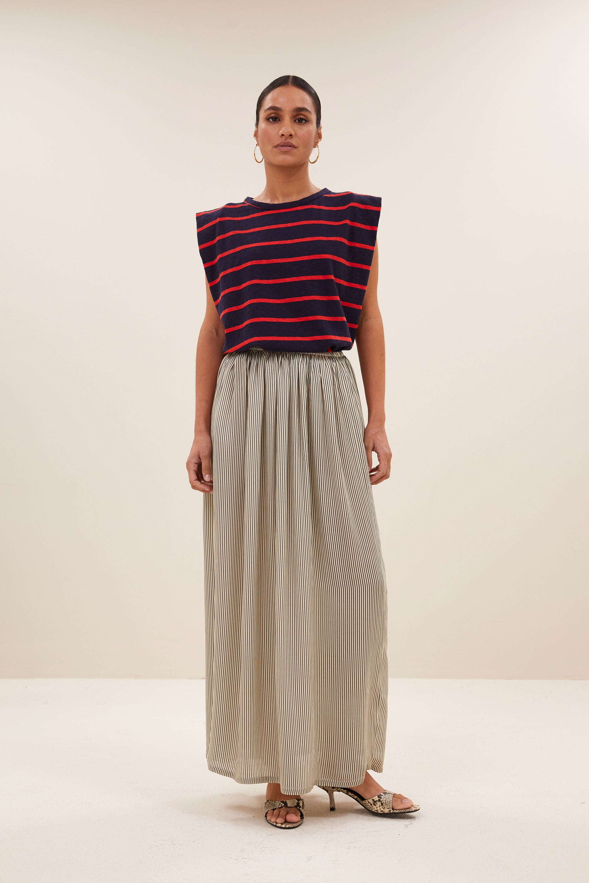 top - diede heavy flame stripes top - french stripe - by-bar