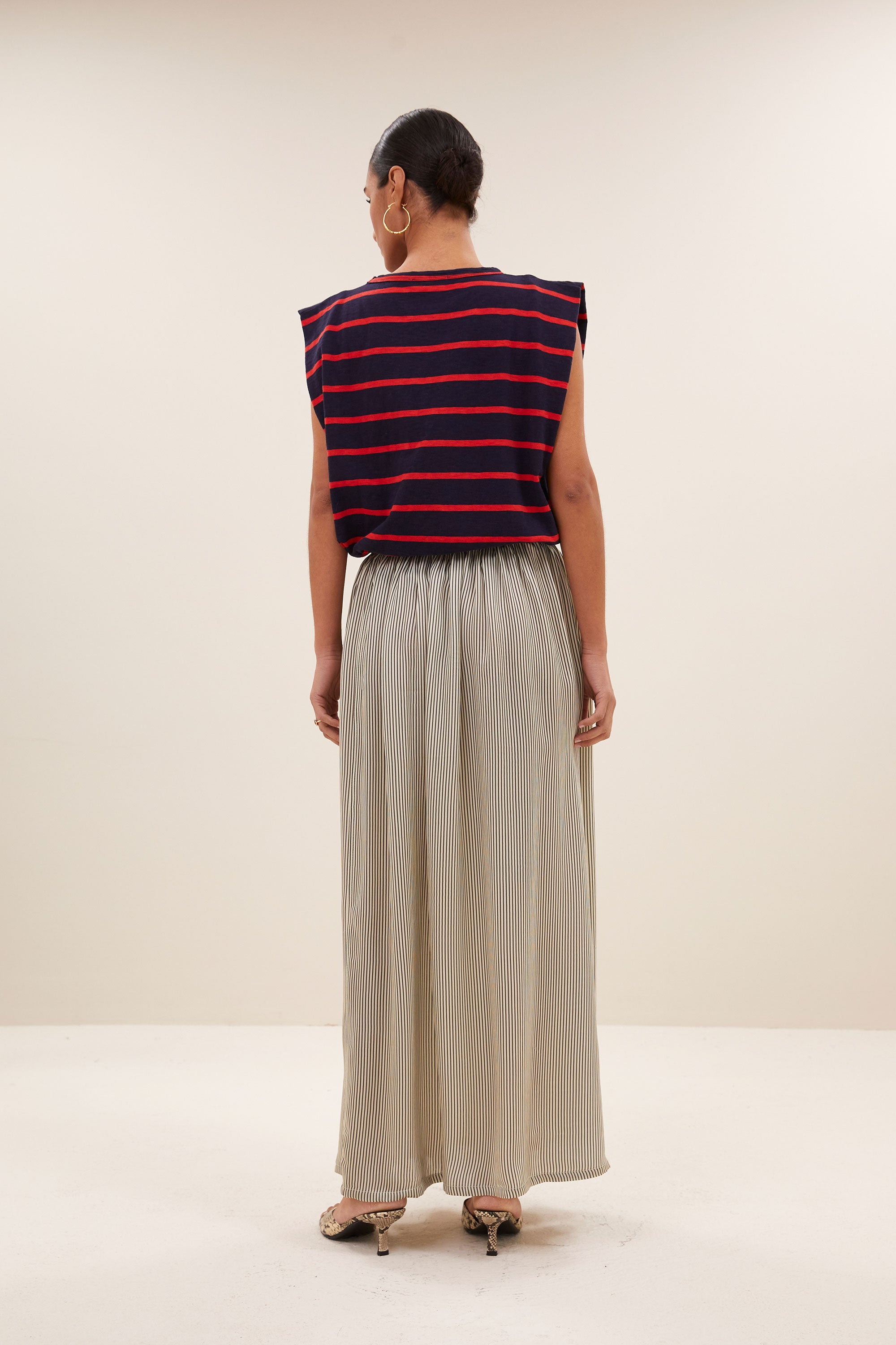top - diede heavy flame stripes top - french stripe - by-bar