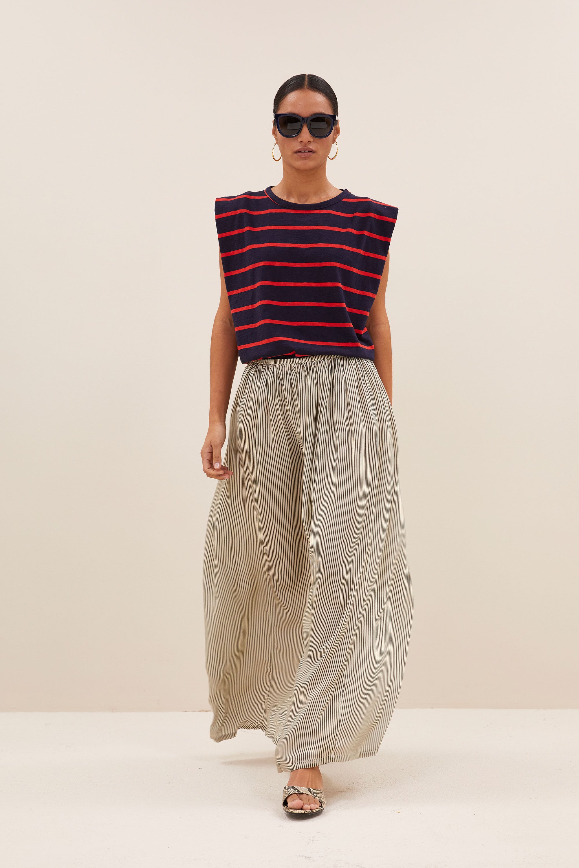 top - diede heavy flame stripes top - french stripe - by-bar