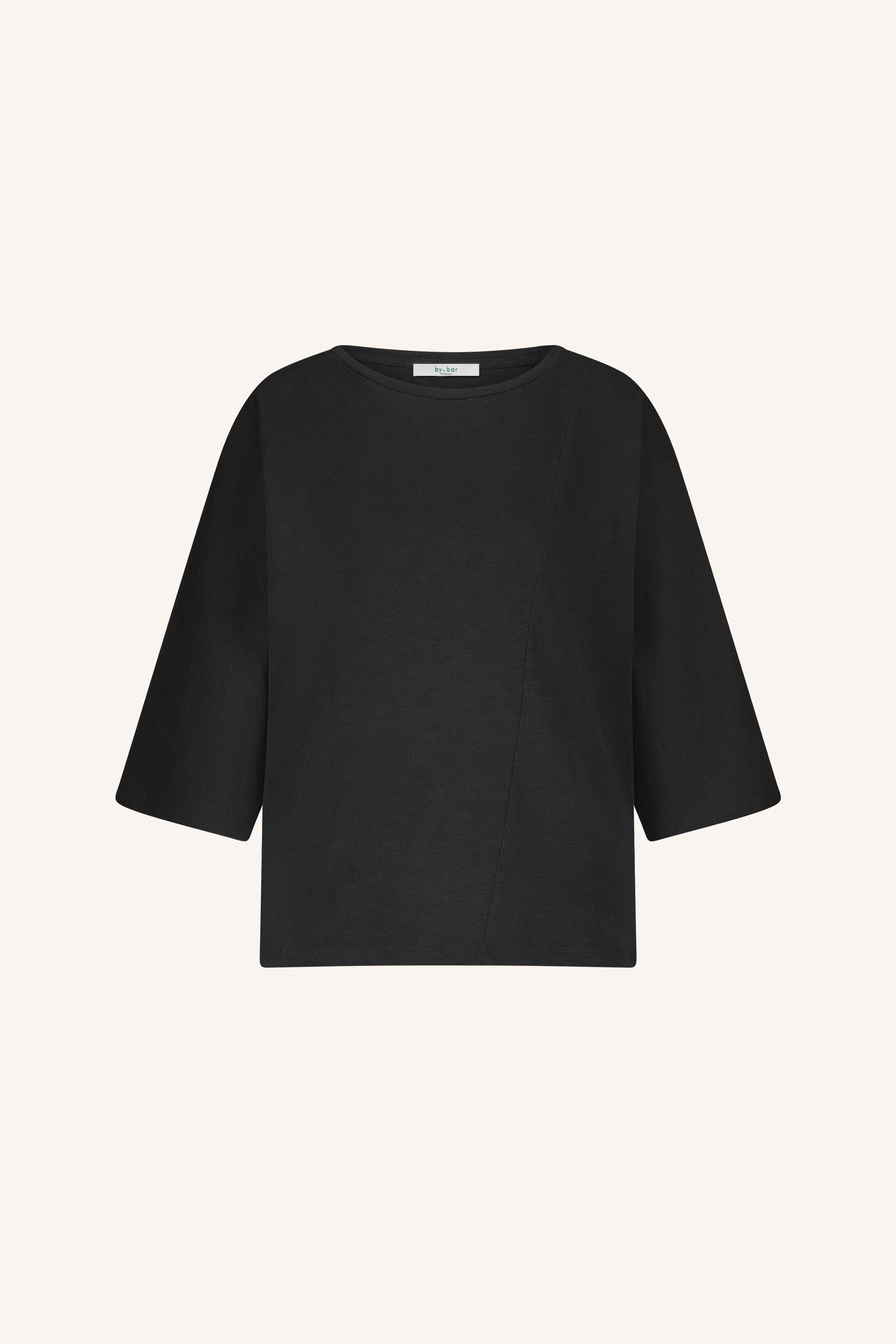 kae top - jet black, all-time classic, gemaakt door truien specialist, biologisch katoen - by-bar - achteraanzicht
