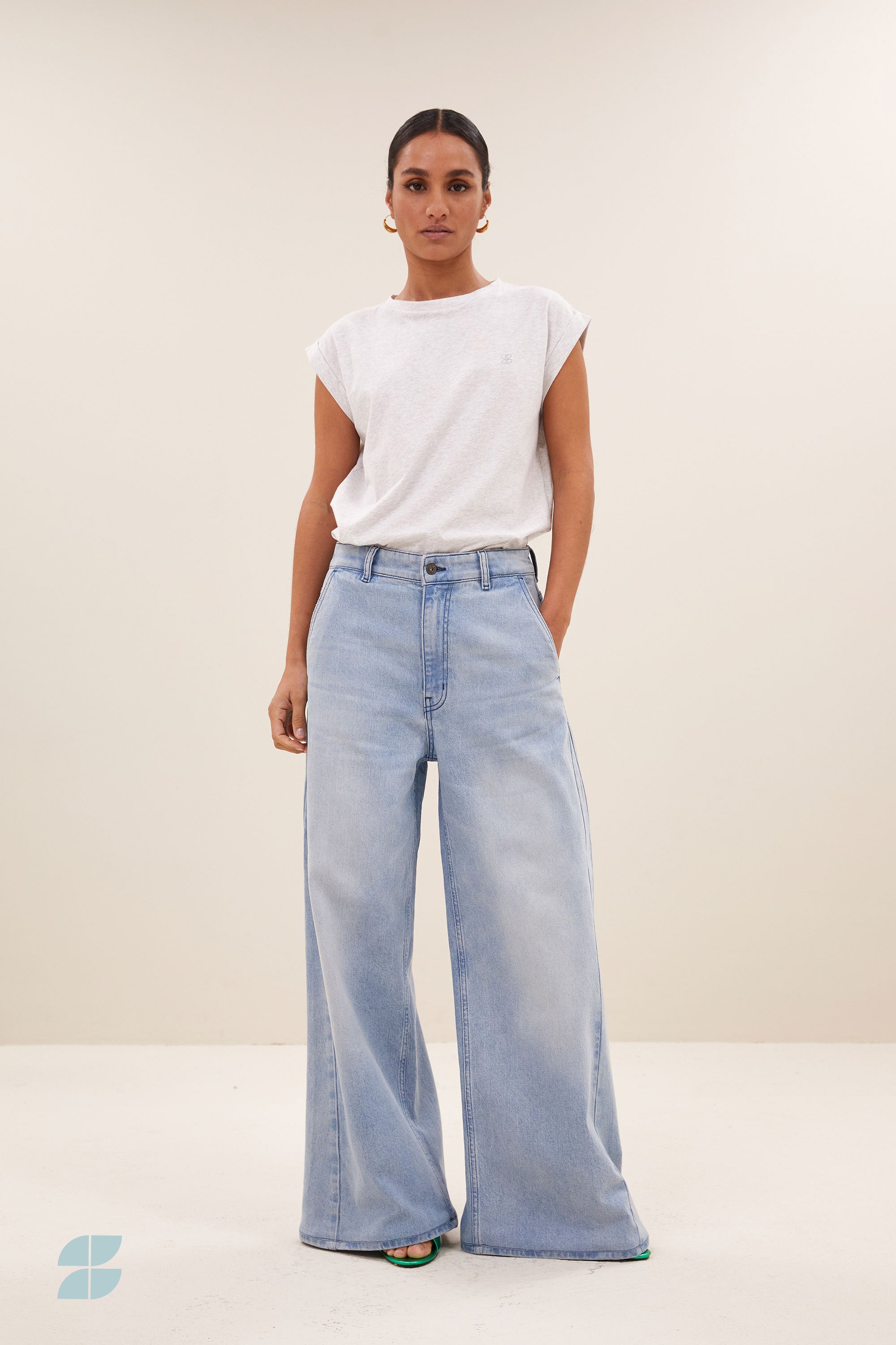 top – thelma mirror top - light grey melee – by-bar