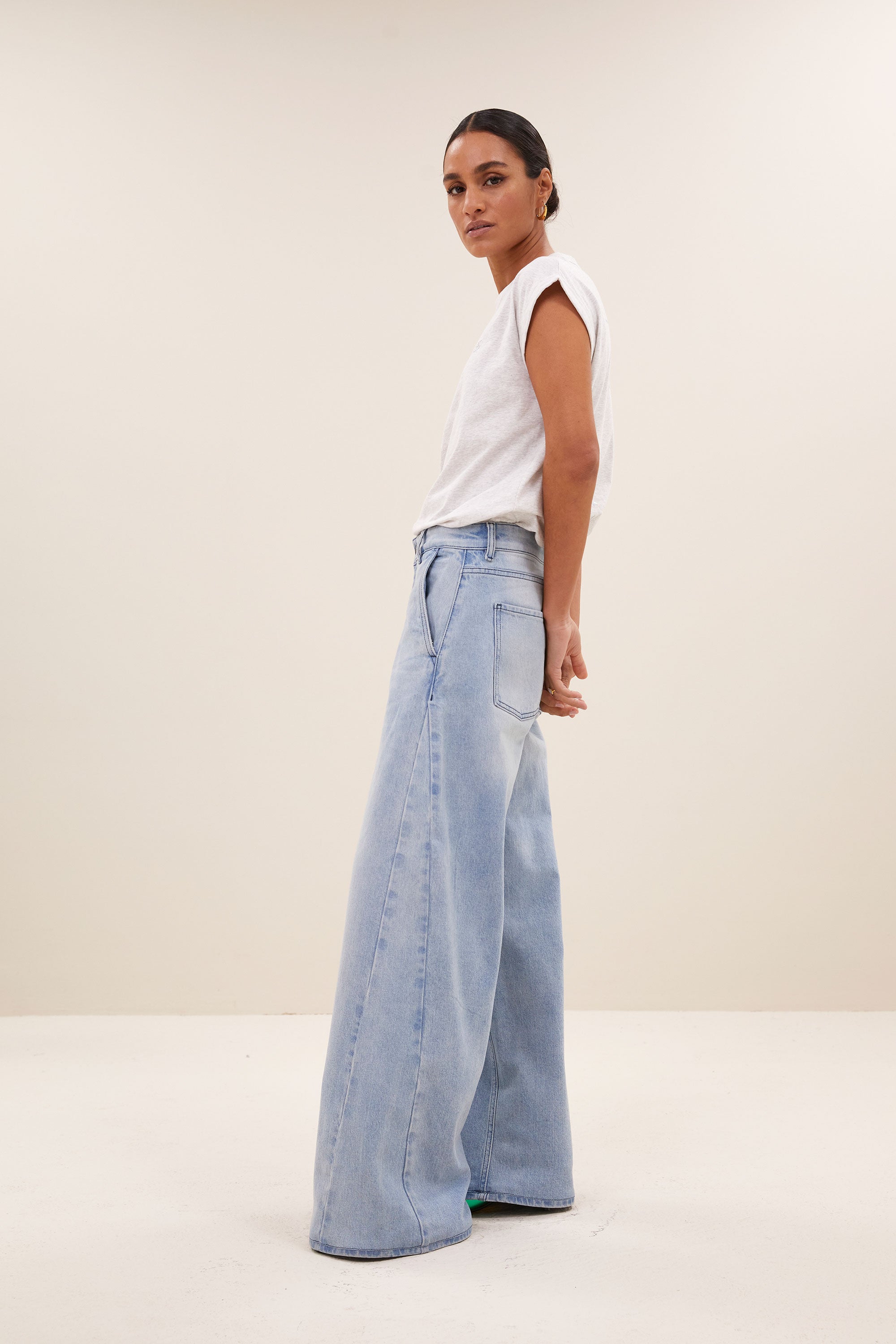 top – thelma mirror top - light grey melee – by-bar