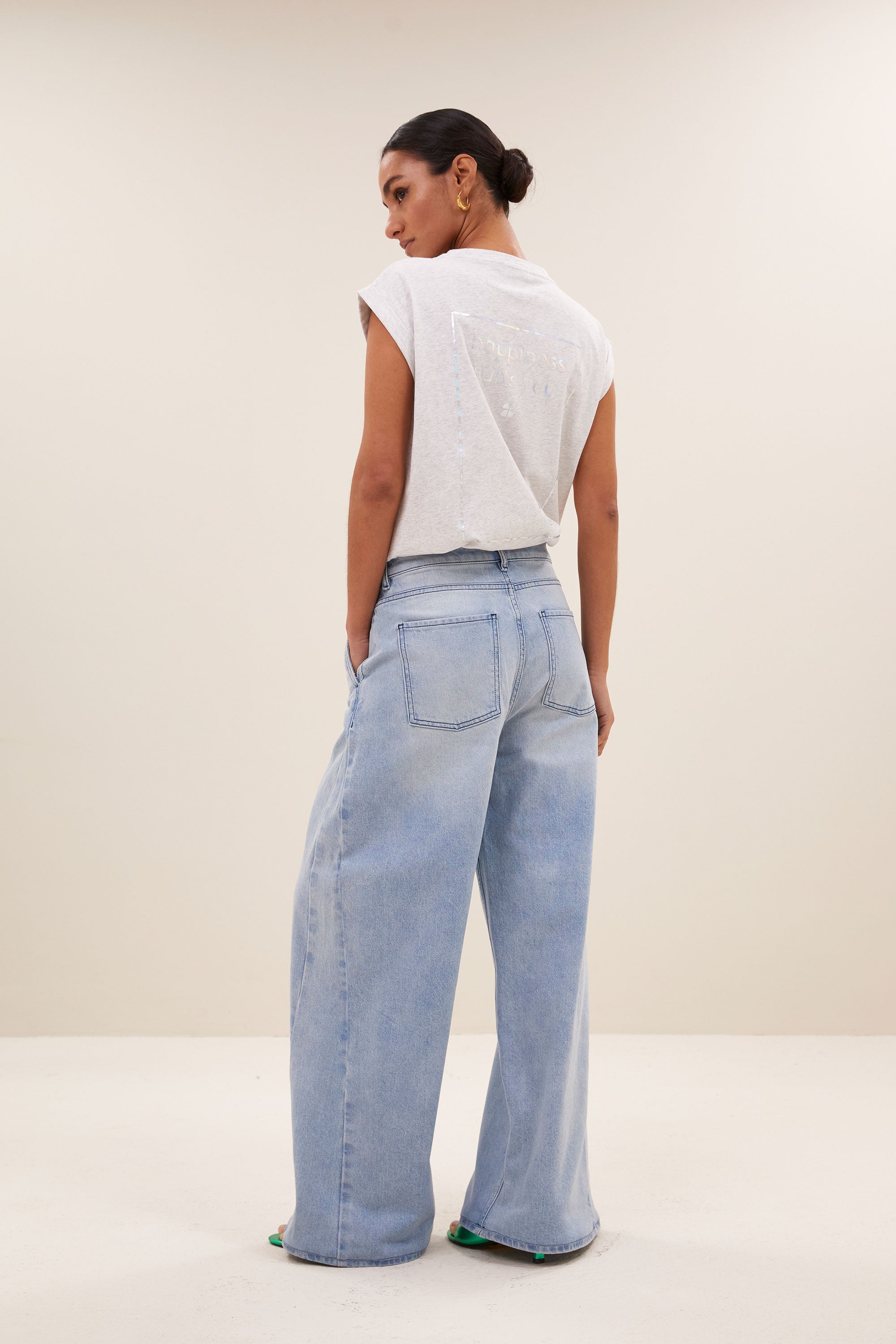 top – thelma mirror top - light grey melee – by-bar