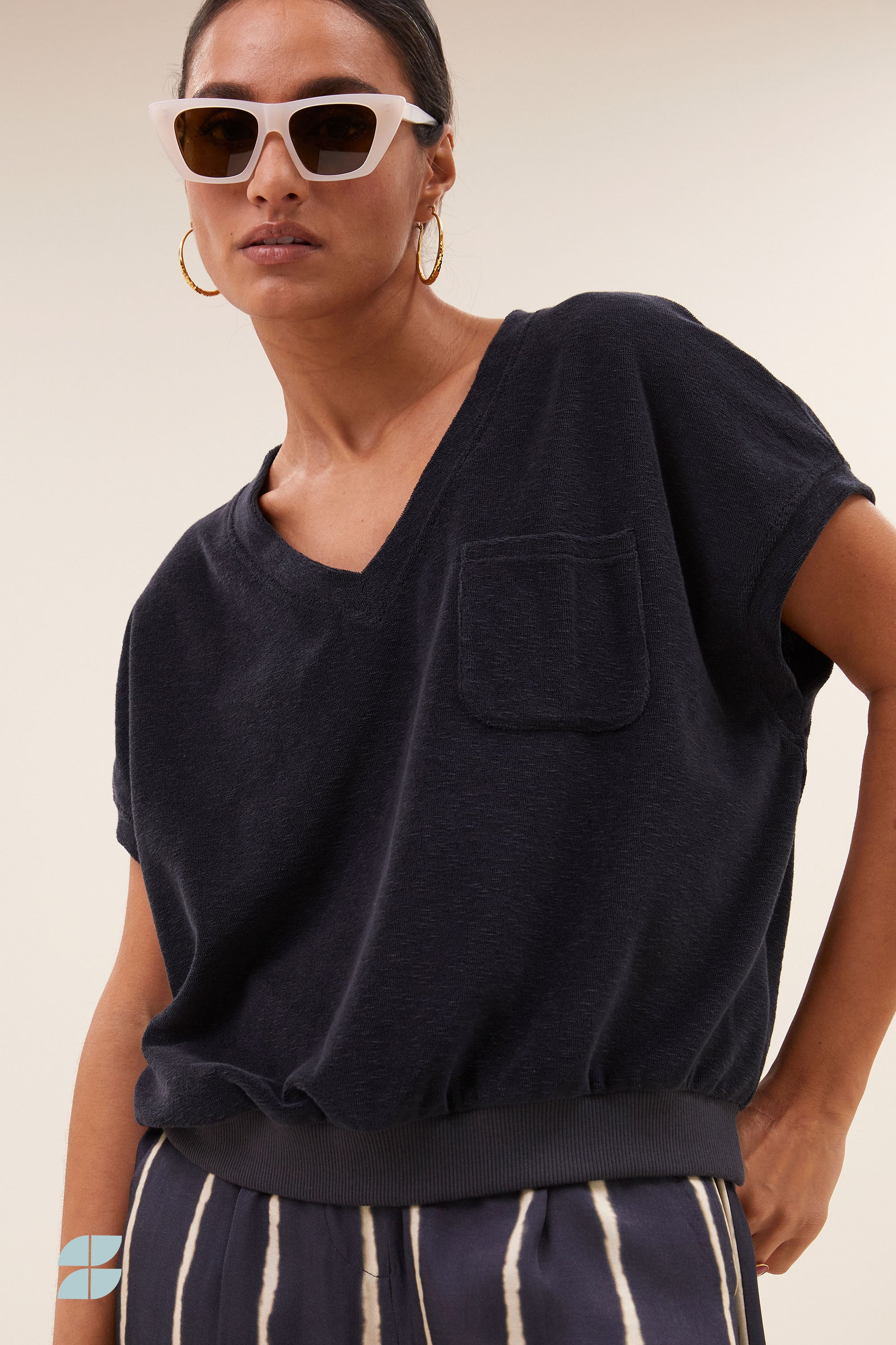 top – tyler slub top - jet black – by-bar