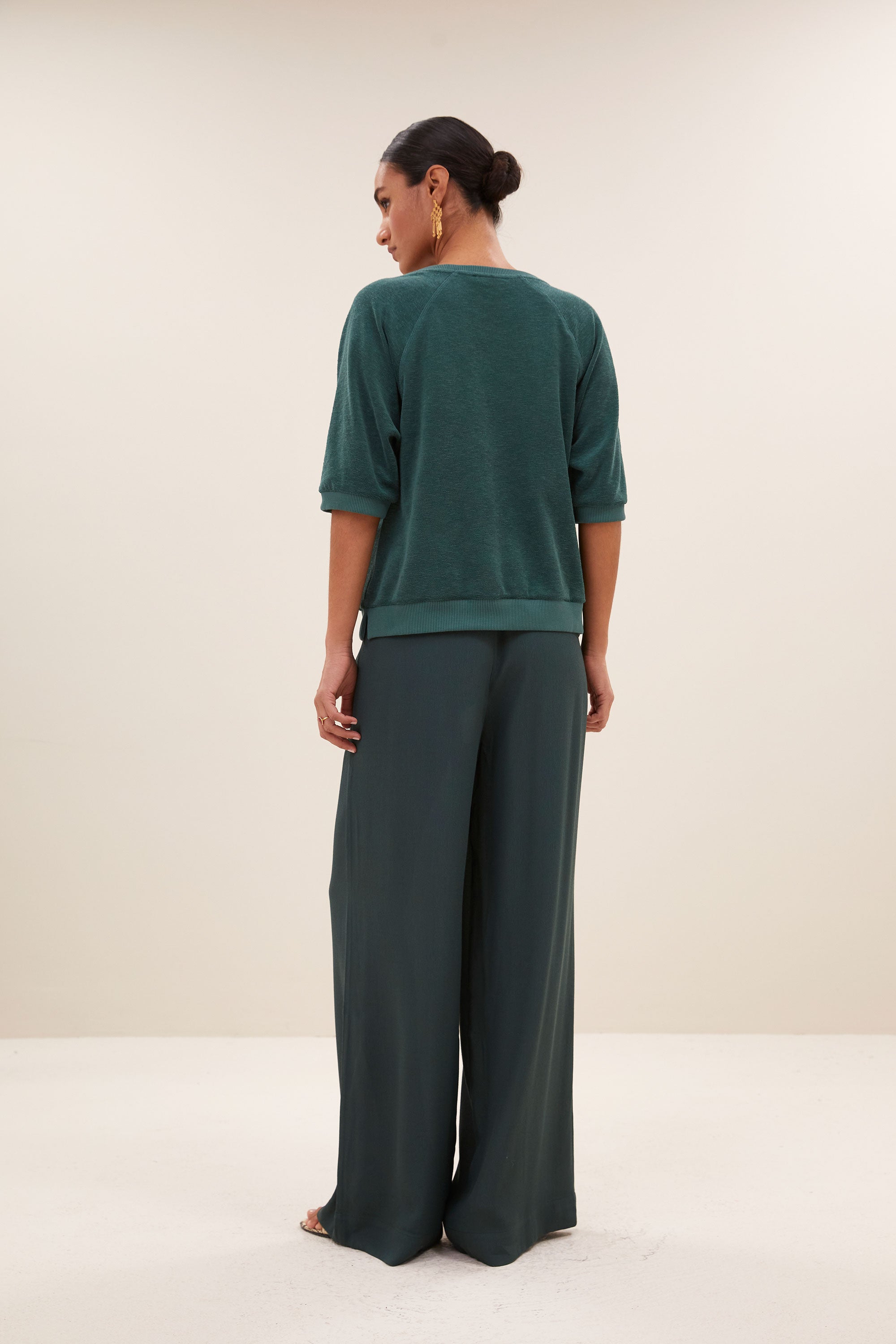 top – neva slub top - deep green – by-bar