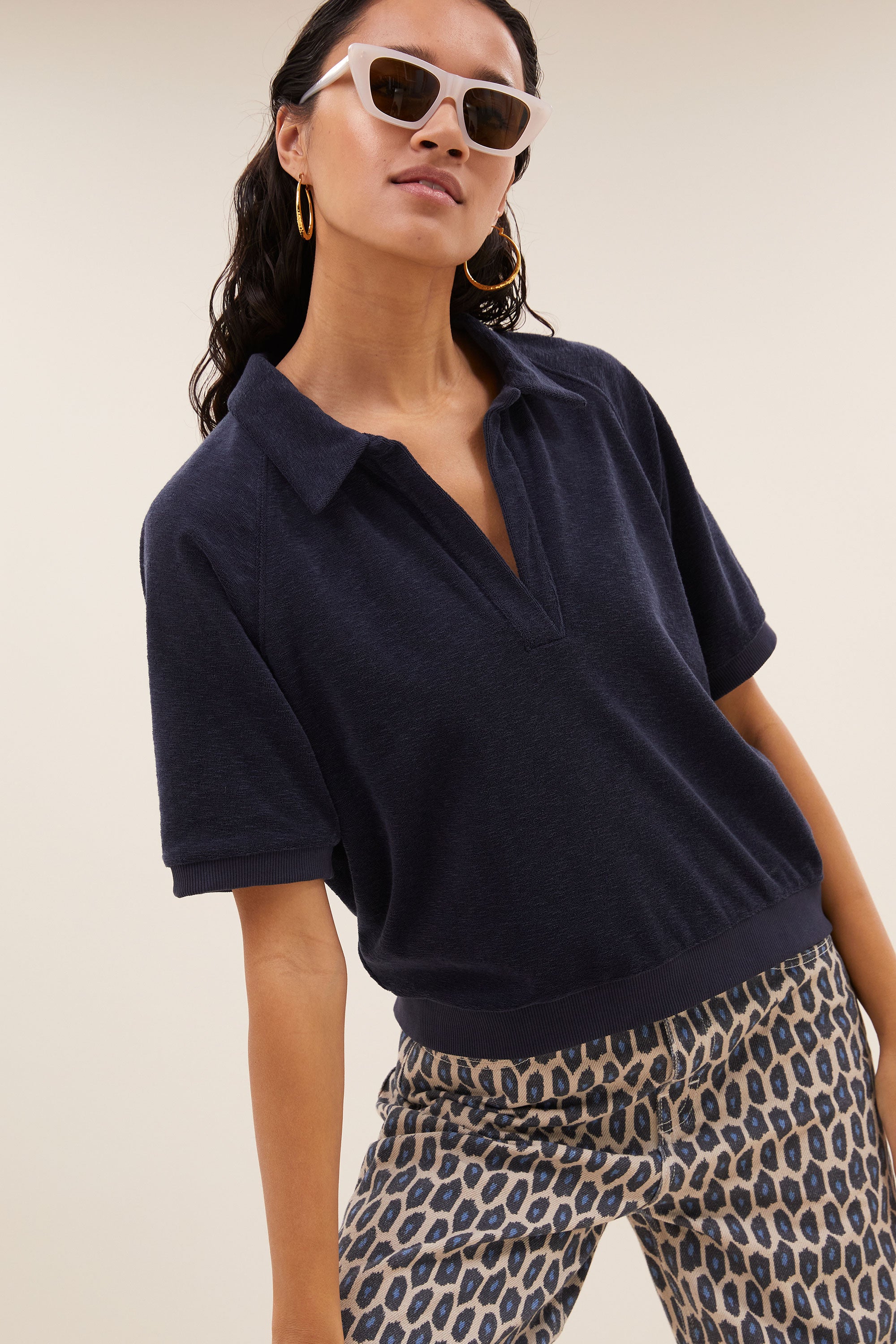 top – harper slub top - midnight – by-bar