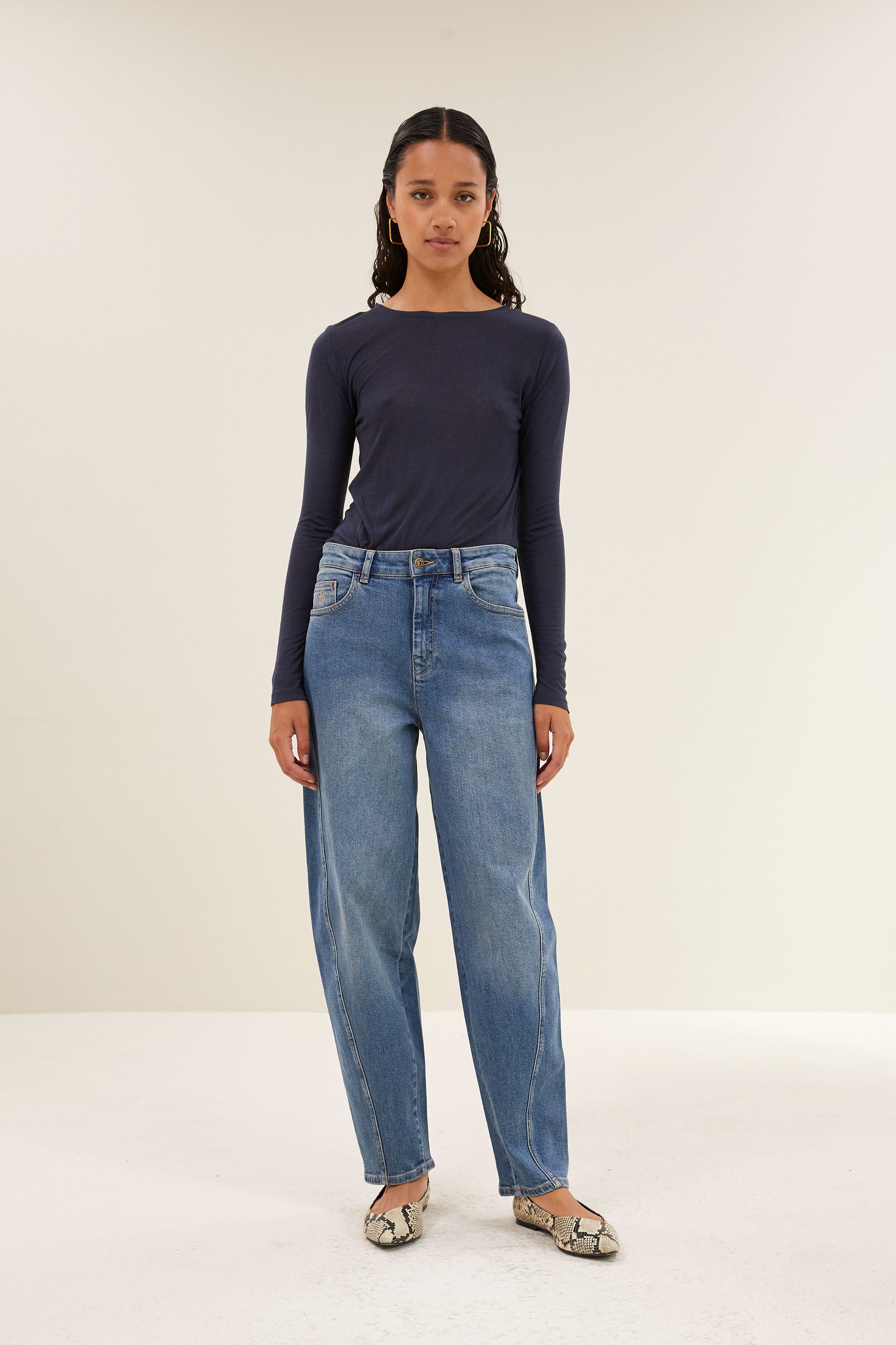 basic ls wool top | midnight