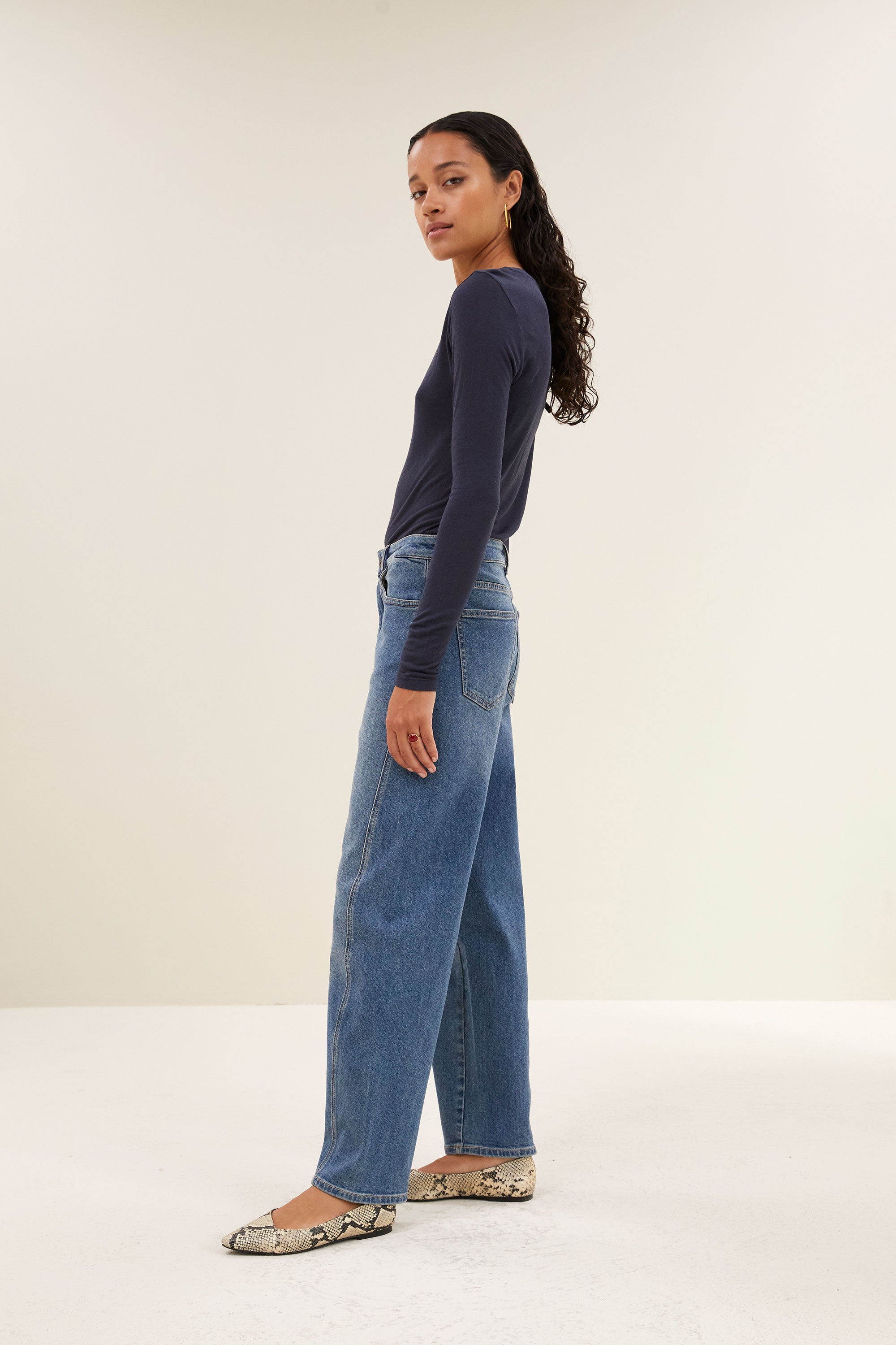 basic ls wool top | midnight