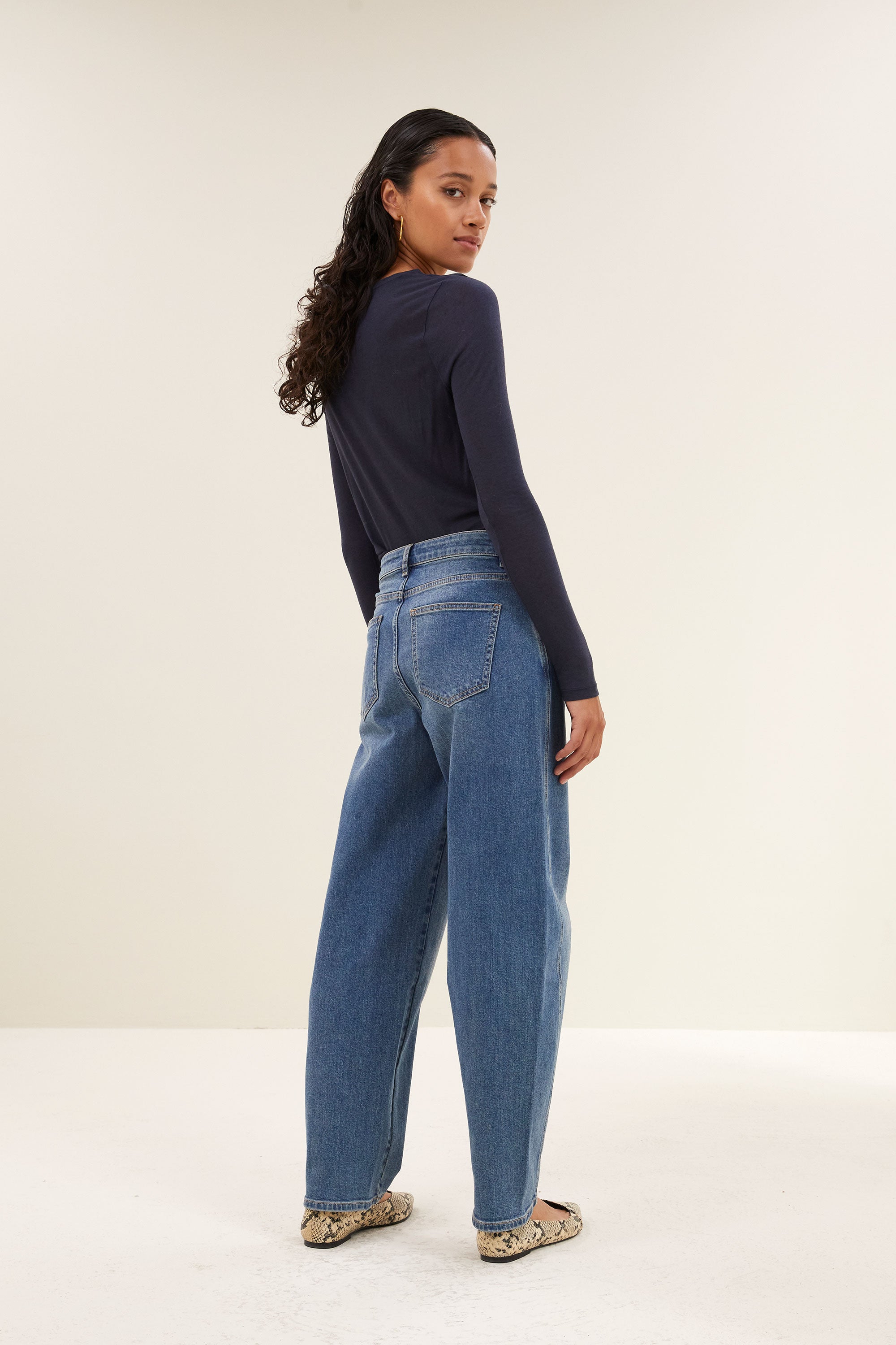 basic ls wool top | midnight