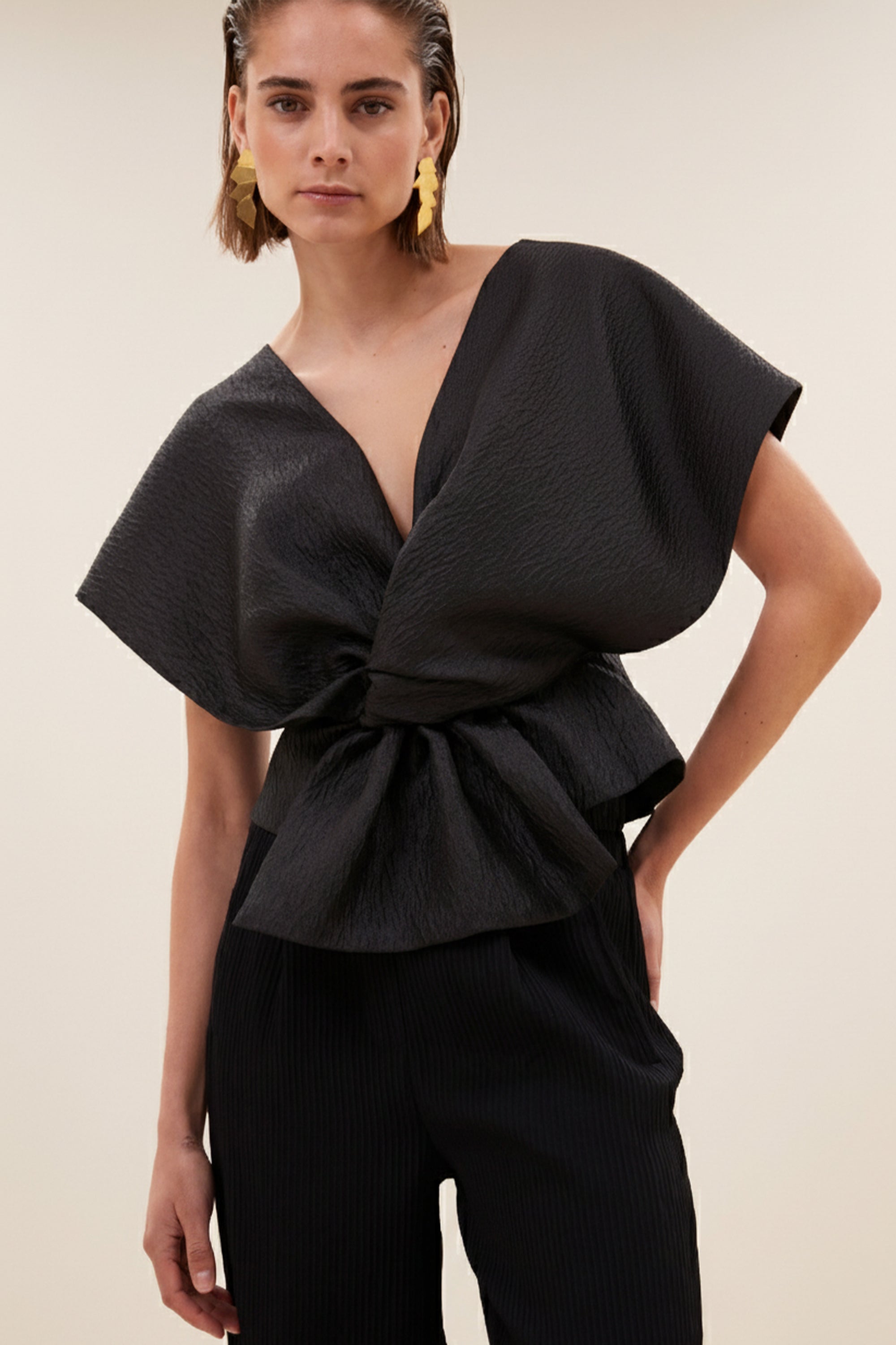 simone bubble top | jet black