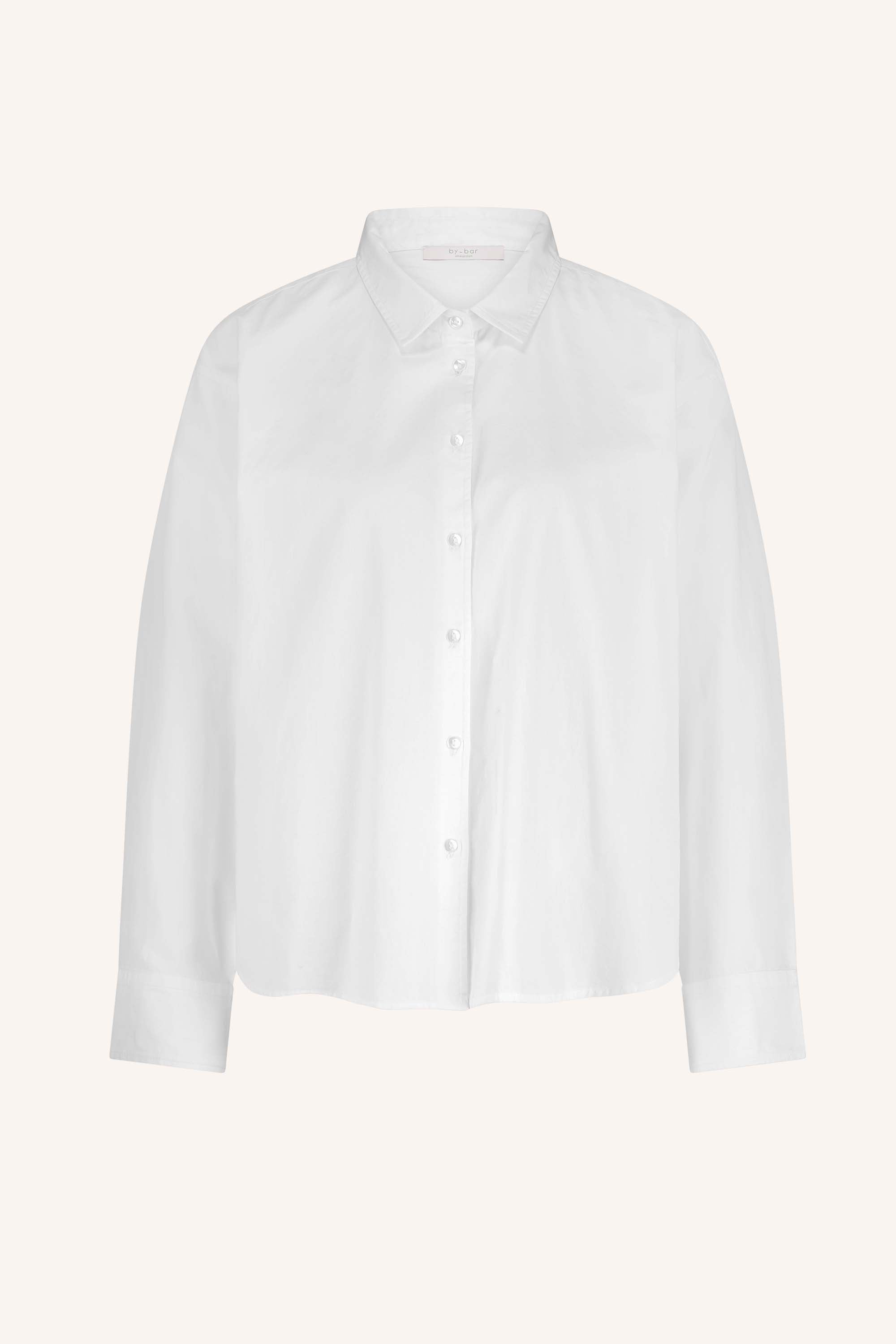 blouse – flo poplin blouse - white – by-bar