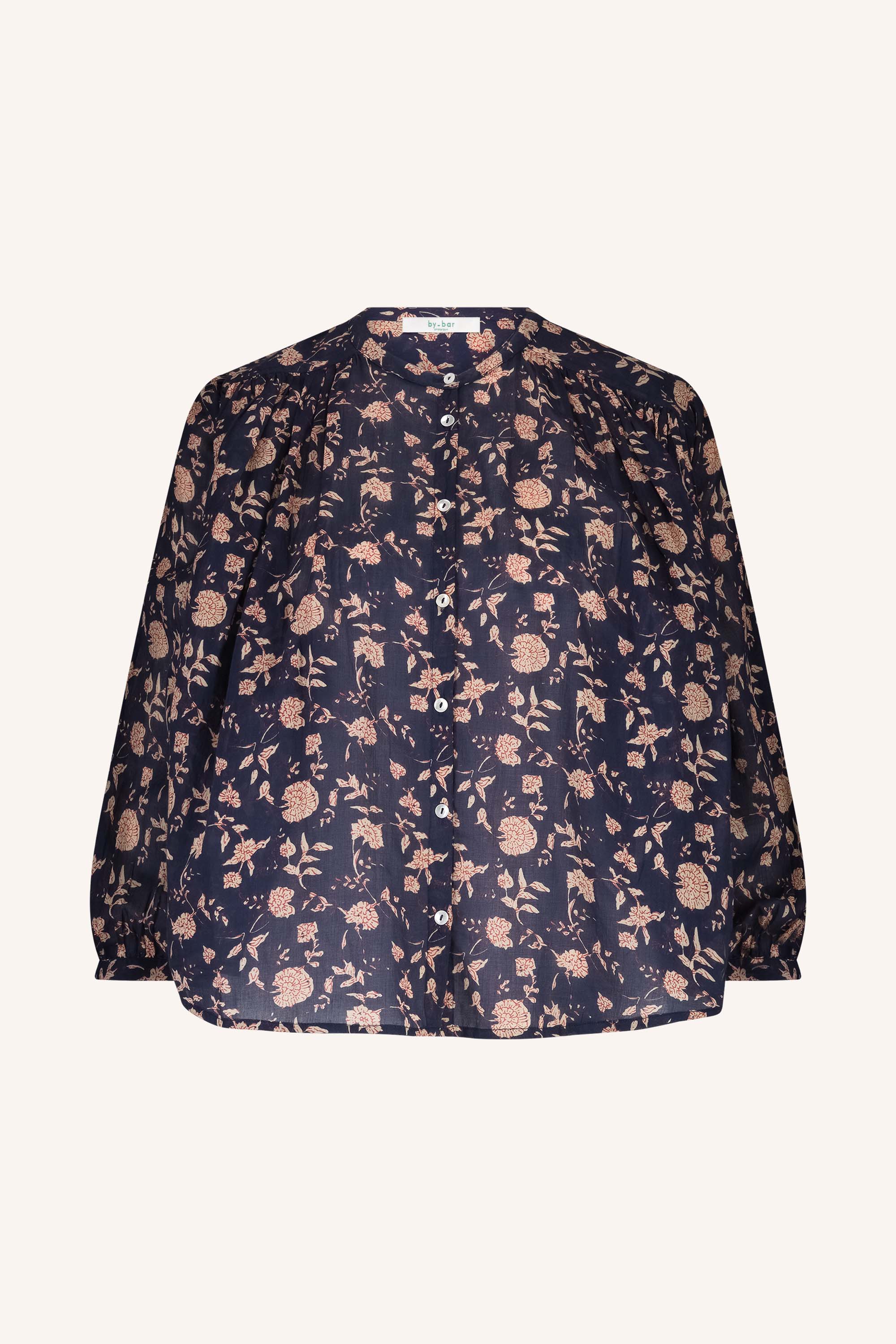 becky blue flower blouse | blue flower print