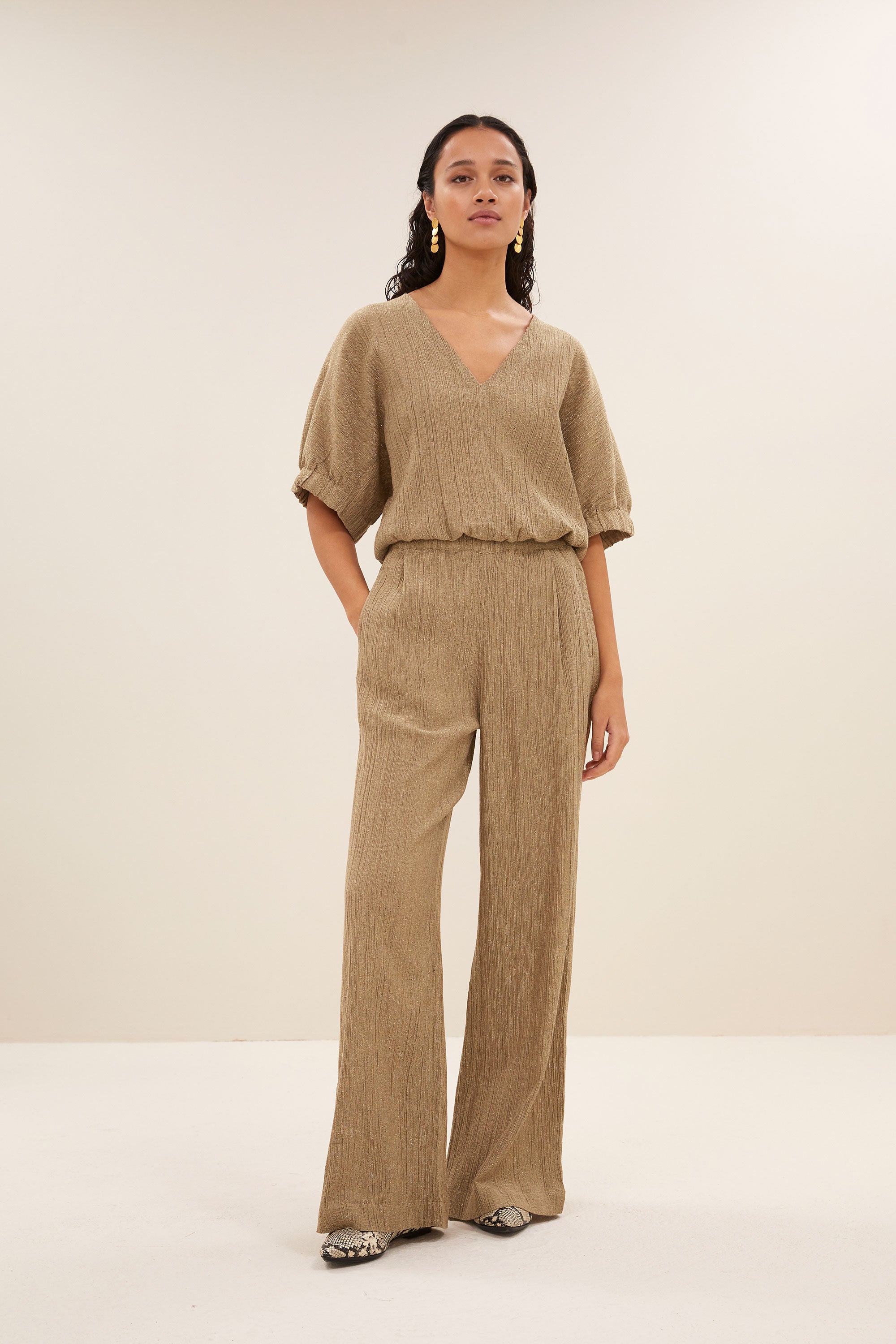 mabel lurex blouse | gold