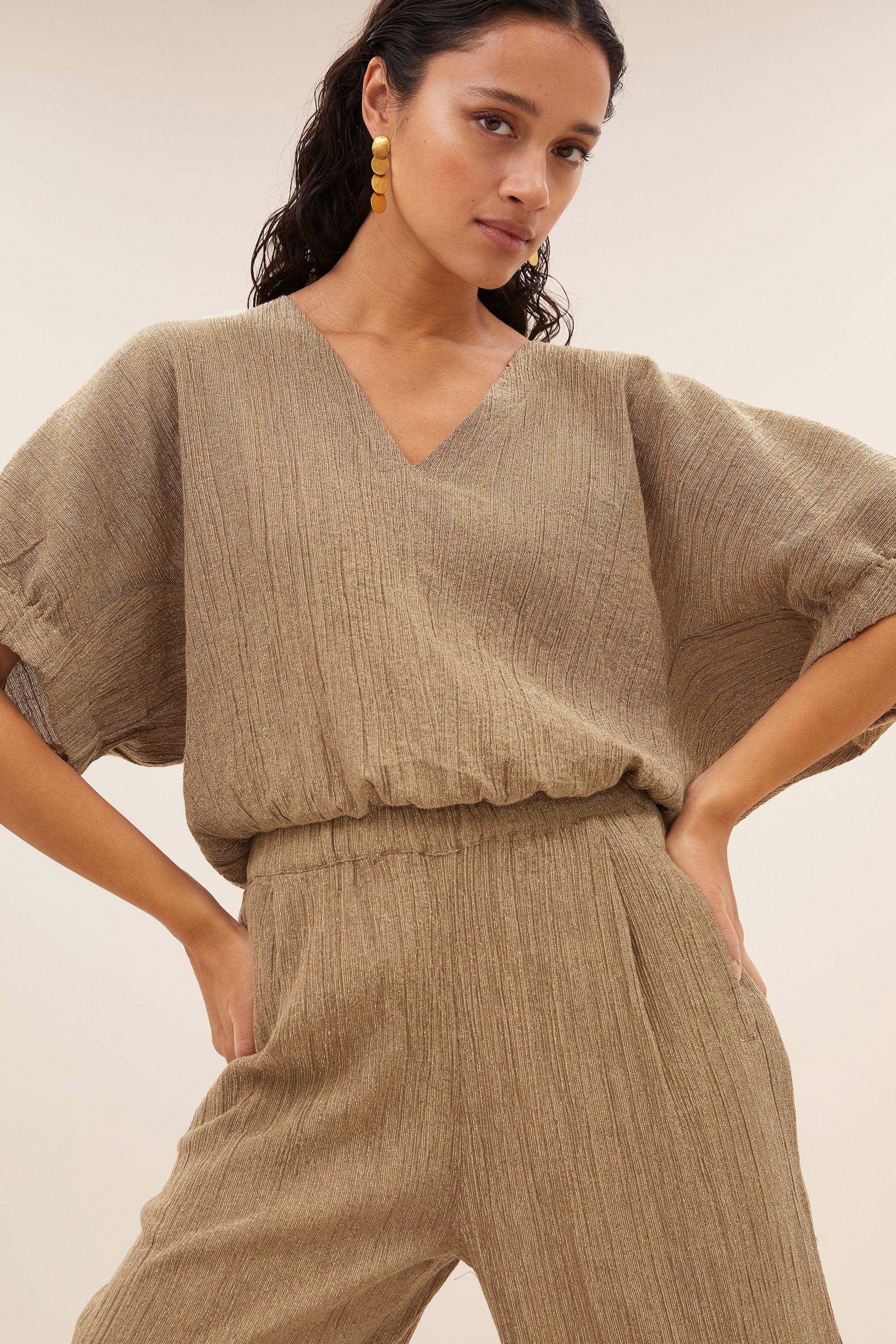 mabel lurex blouse | gold