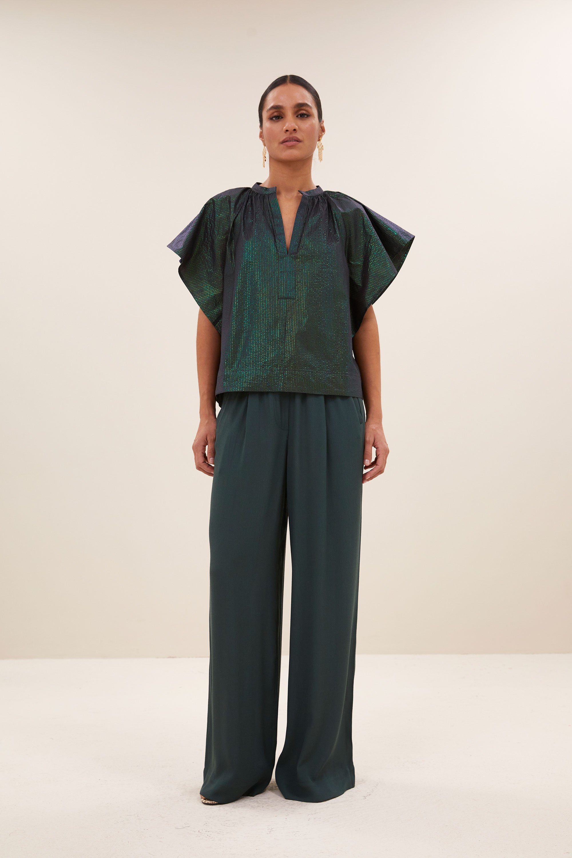 vina electric blouse | electric green