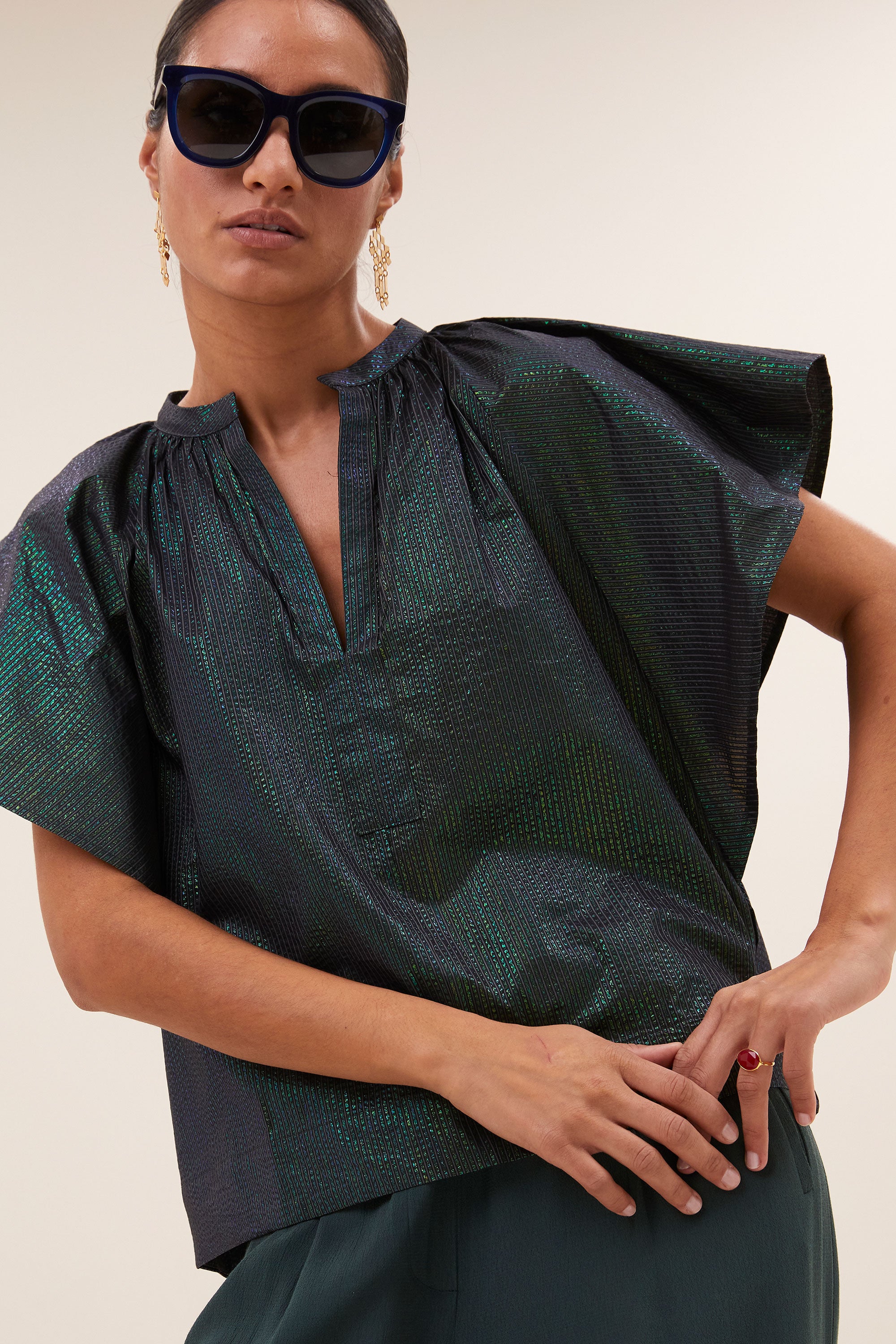 vina electric blouse | electric green