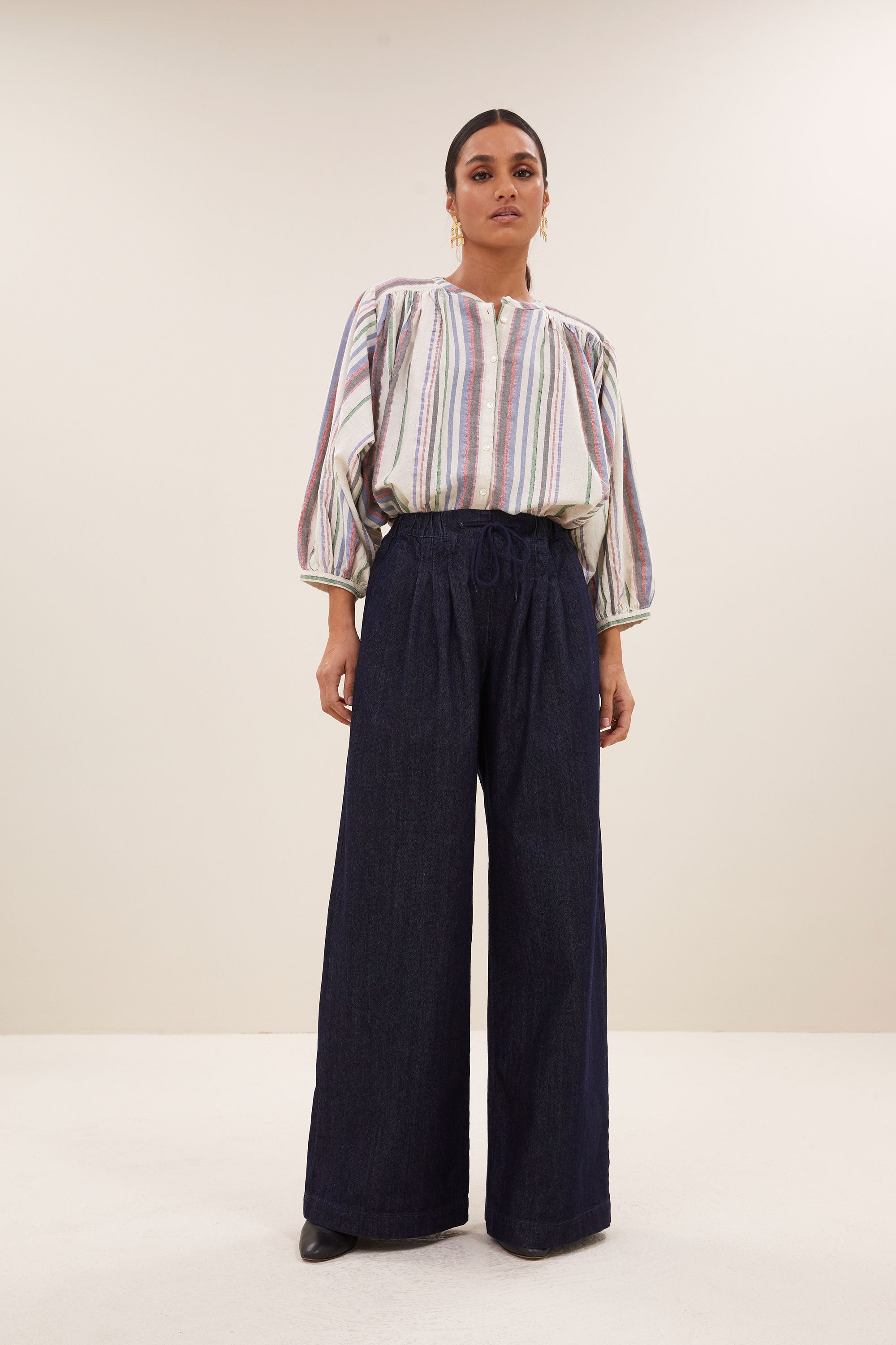 becky colored lurex blouse | colored lurex stripe