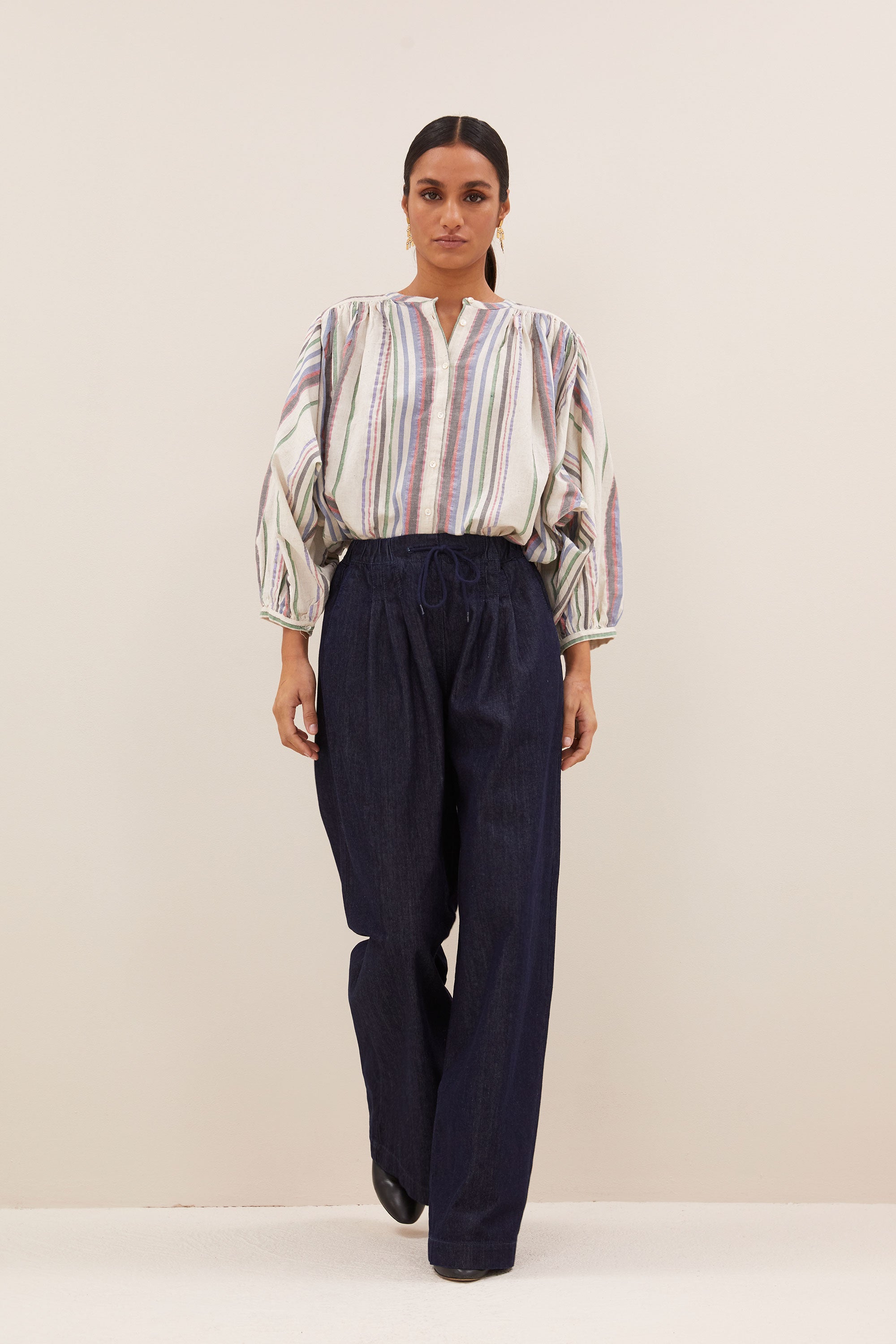 becky colored lurex blouse | colored lurex stripe